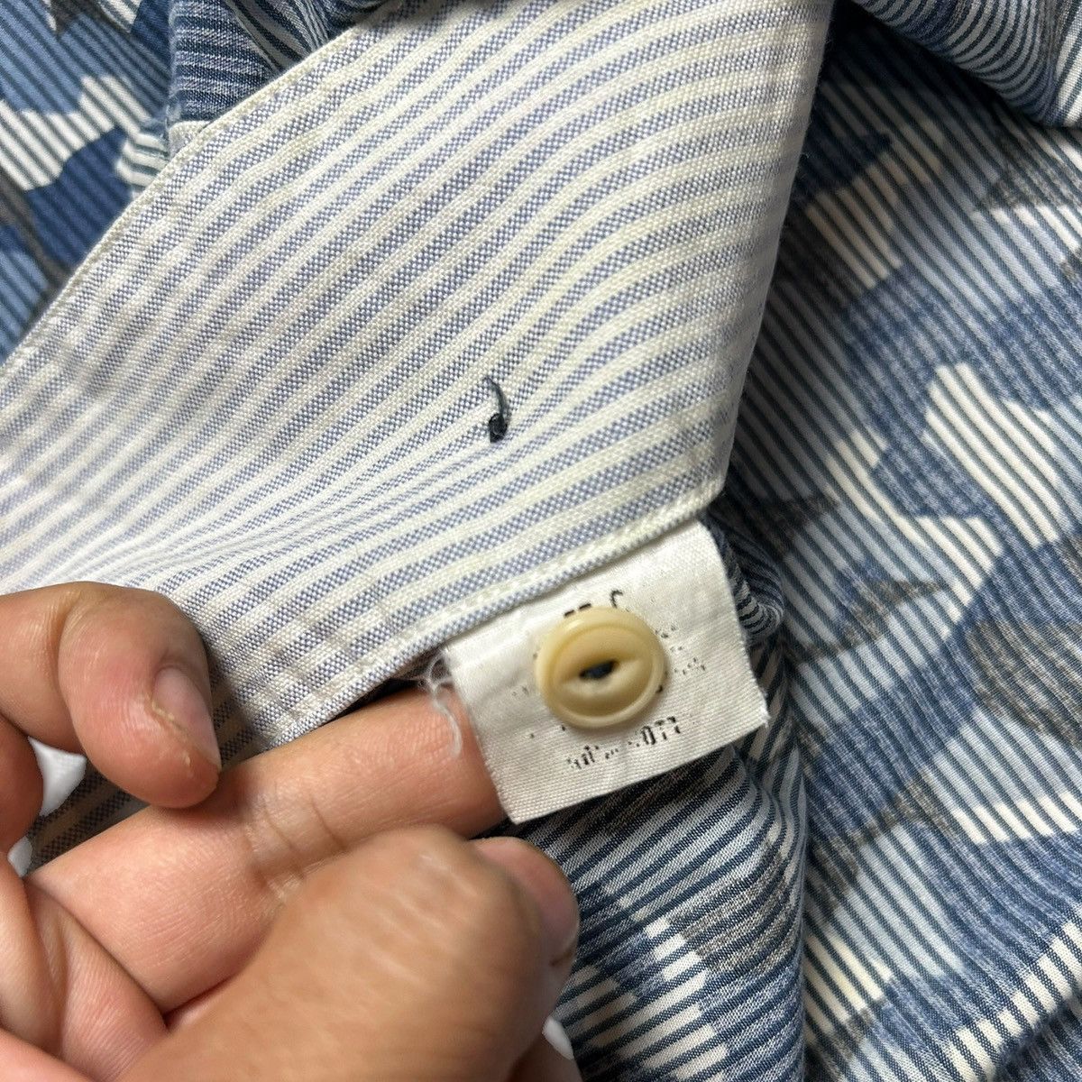 Japanese Brand Swellmob Shawl Collar Blue Seamless Camouflage Work Shirt Size US M / EU 48-50 / 2 - 11 Thumbnail