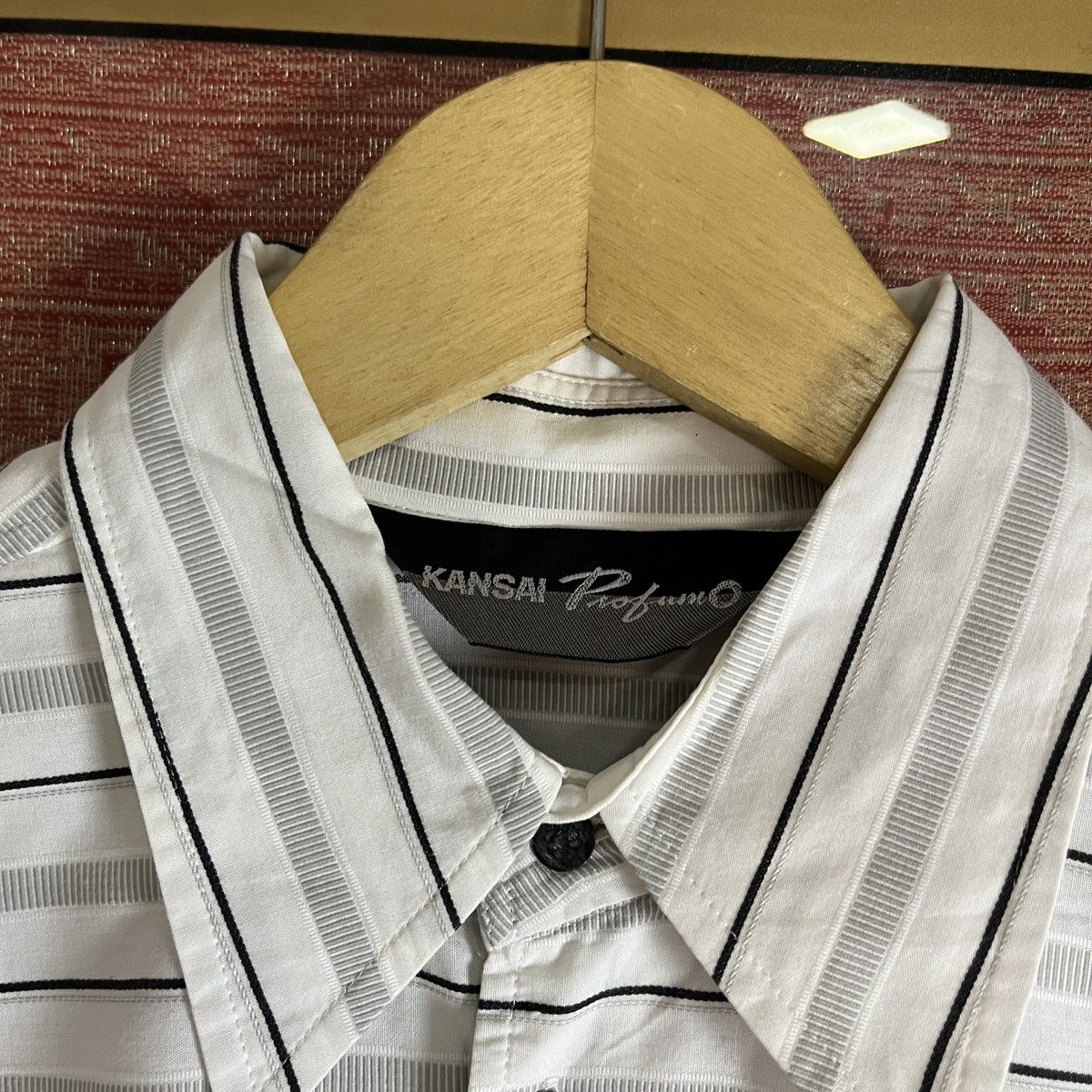 Kansai Yamamoto Vintage Kansai Profumo Striped Shirt Size US L / EU 52-54 / 3 - 5 Thumbnail
