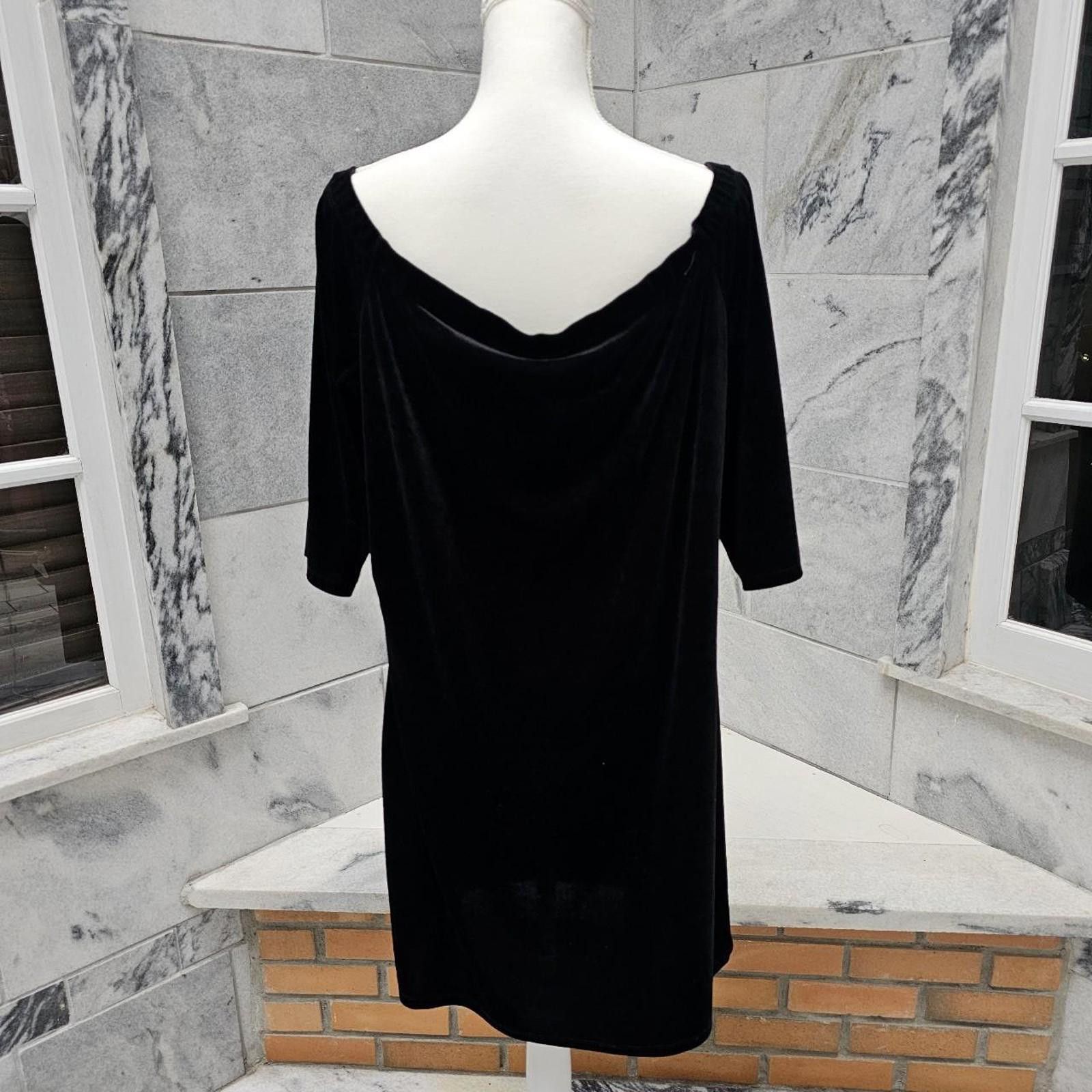 Other Women's Black Velvet Dress Size XL / US 12-14 / IT 48-50 - 5 Thumbnail