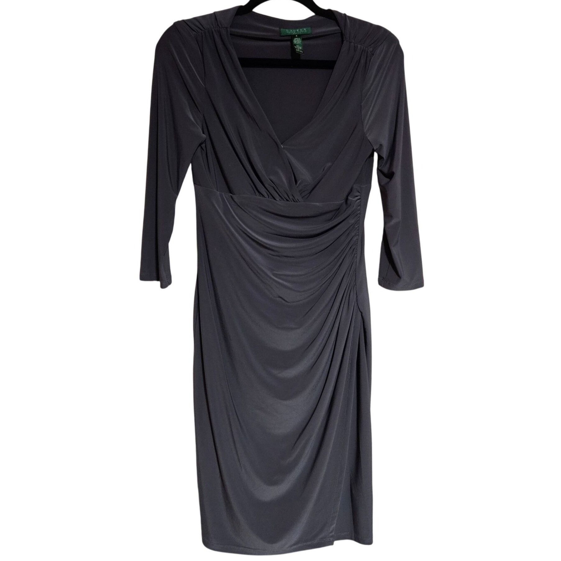 Lauren Ralph Lauren Lauren Ralph Lauren Woman Black Ruched Dress 4 Minimalist Co Size S / US 4 / IT 40 - 2 Thumbnail