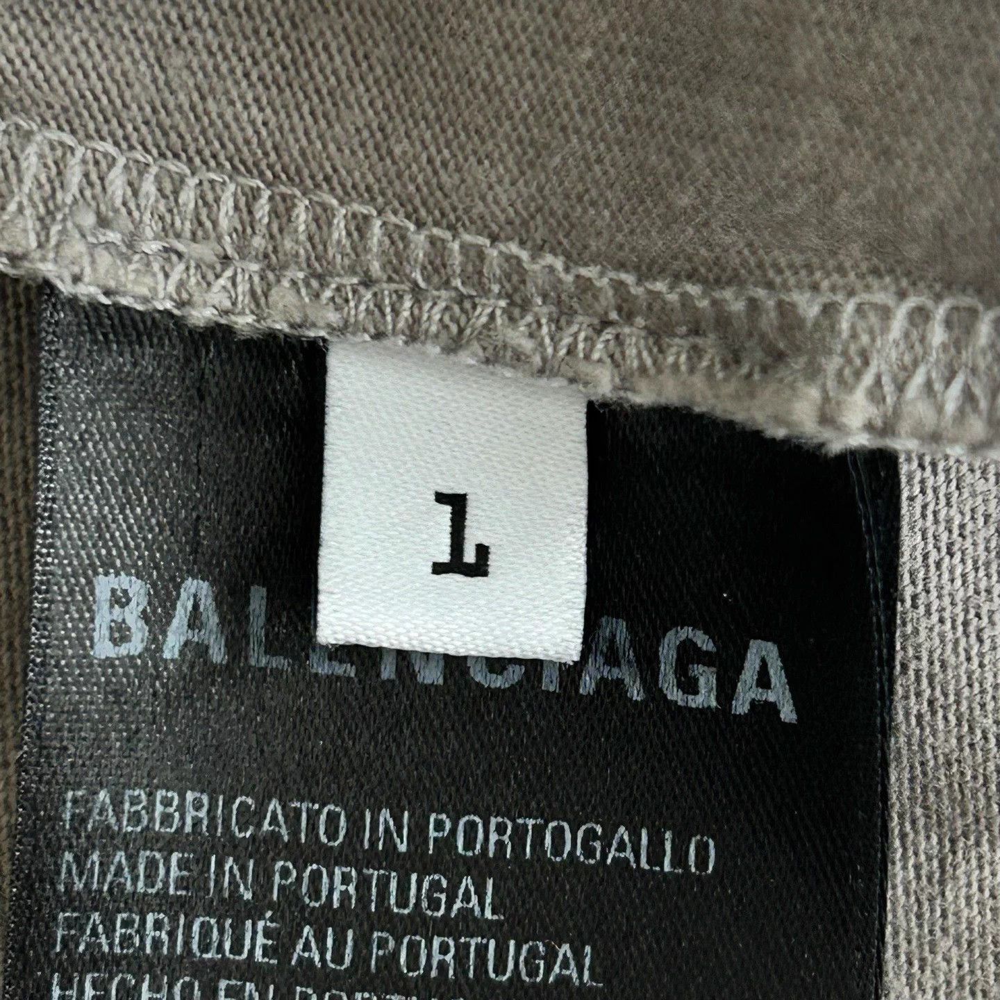 Balenciaga Balenciaga Double-Face Multi Logo Washed Gray Short Tee Size US S / EU 44-46 / 1 - 5 Thumbnail