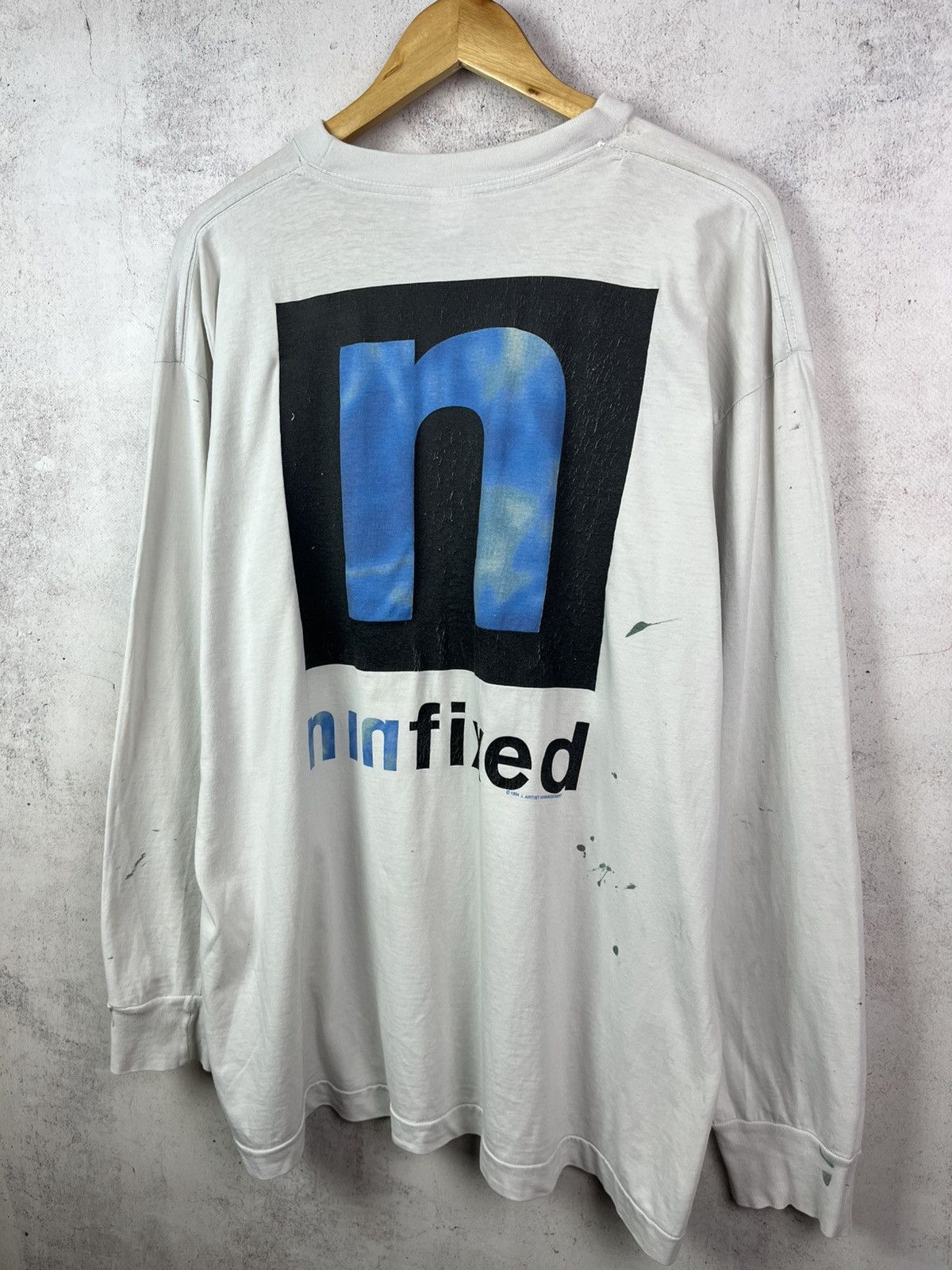 Band Tees Thrashed Vintage 1994 Nine Inch Nails NIN Broken Long-Sleeve Size US XL / EU 56 / 4 - 11 Thumbnail