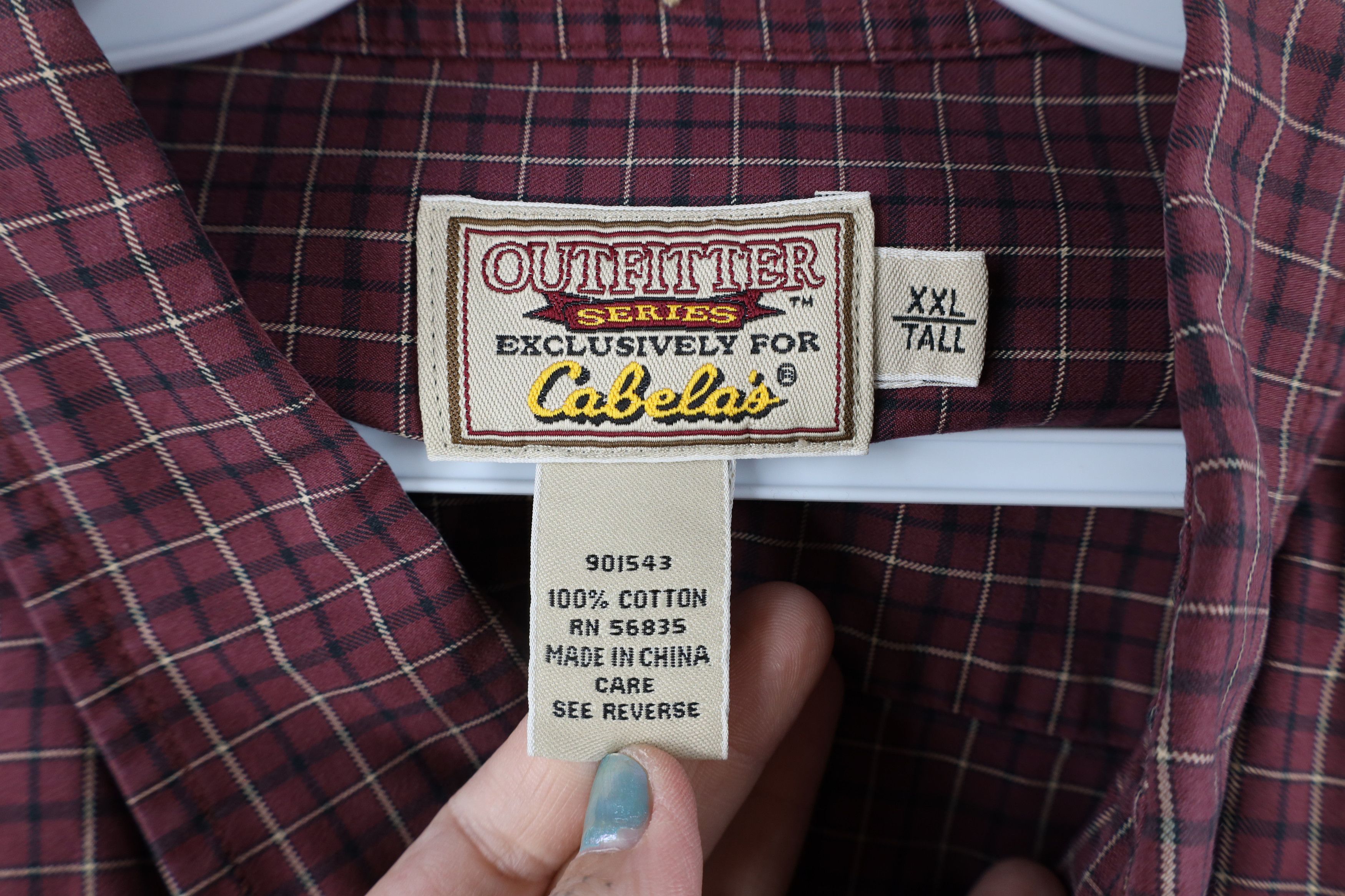 Cabelas × Vintage Vintage Cabelas Faded Collared Button Down Shirt Red Plaid Size US XXL / EU 58 / 5 - 5 Thumbnail