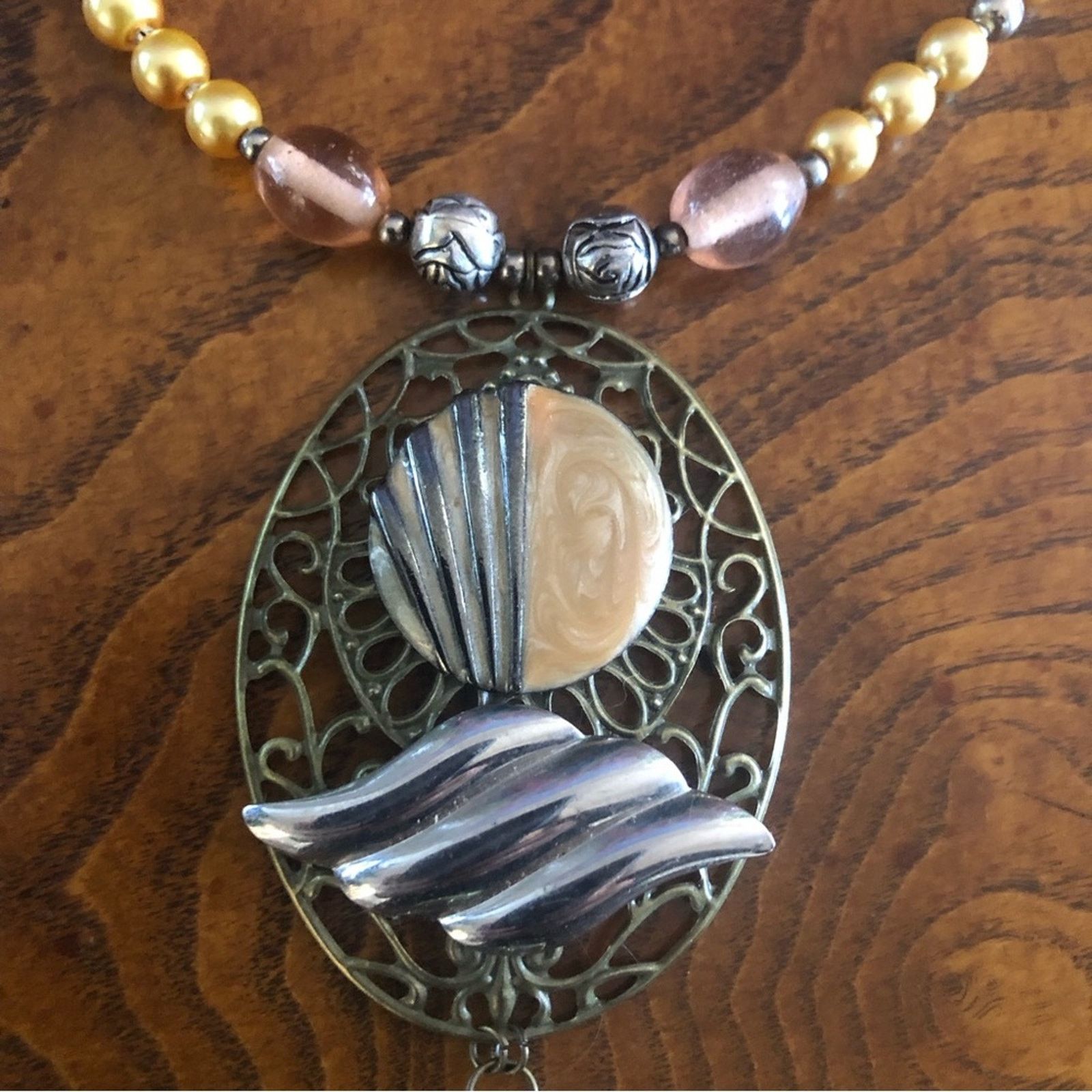 Handmade Handcrafted repurpose wired carnelian pearl necklace Size ONE SIZE - 9 Thumbnail