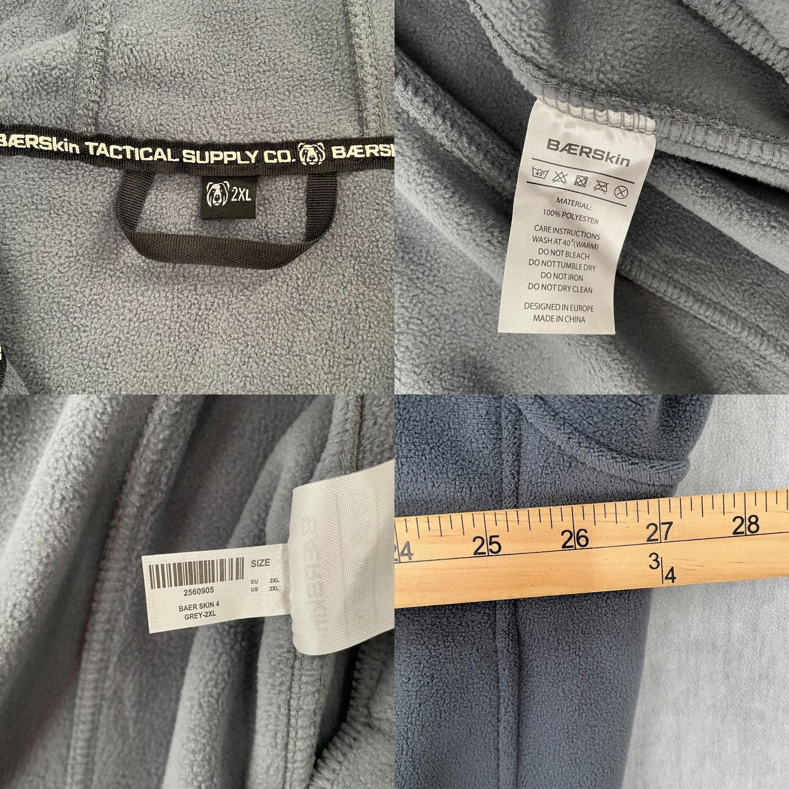 Vintage BAERSkin Jacket Adult 2XL Gray Tactical Fleece Hooded Full Zip Military Coat Men Size US XXL / EU 58 / 5 - 8 Thumbnail