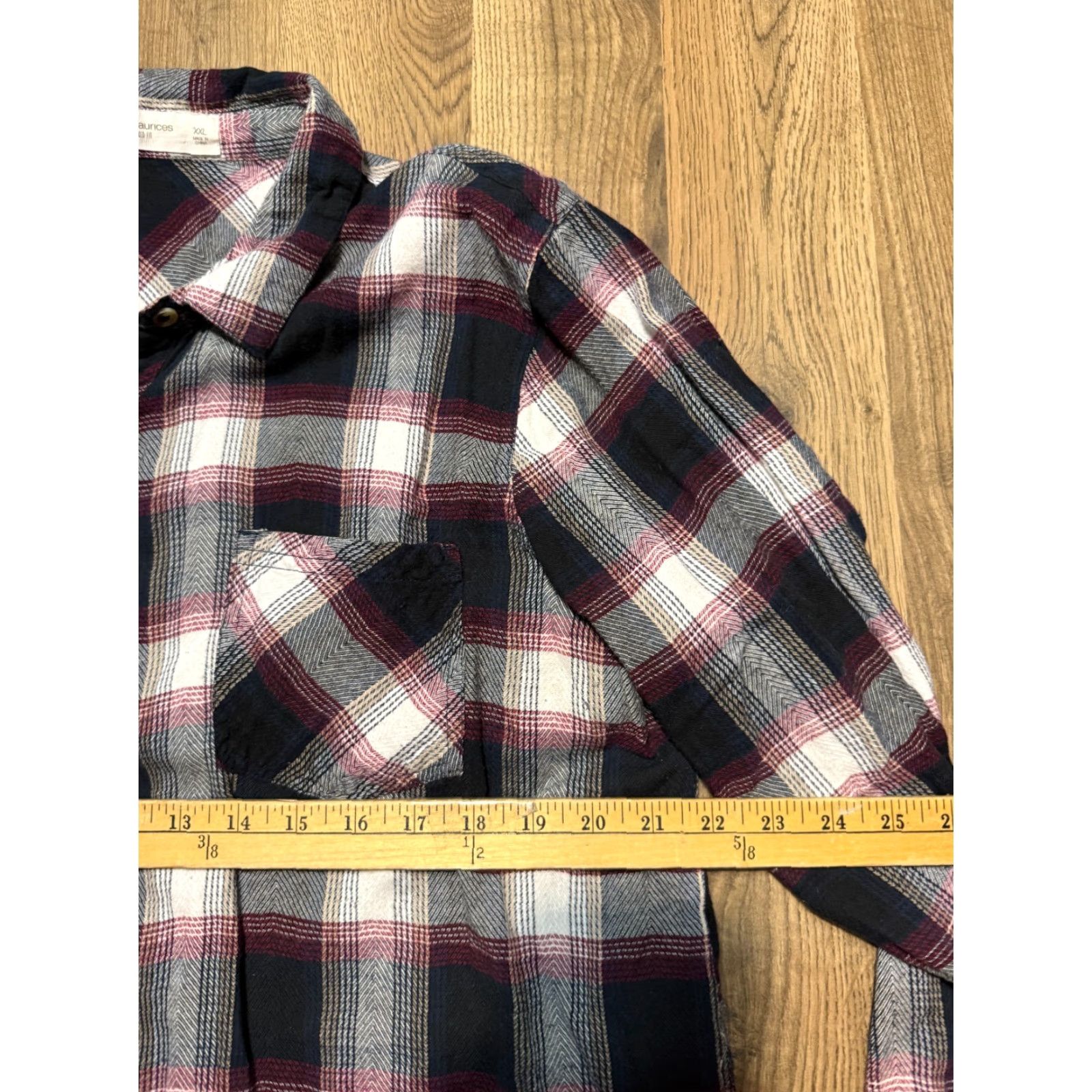 Vintage Maurices Shirt Women's Plus XXL Blue Purple White Plaid Button Up Relaxed Fit Size XXL / US 16-18 / IT 52-54 - 6 Thumbnail