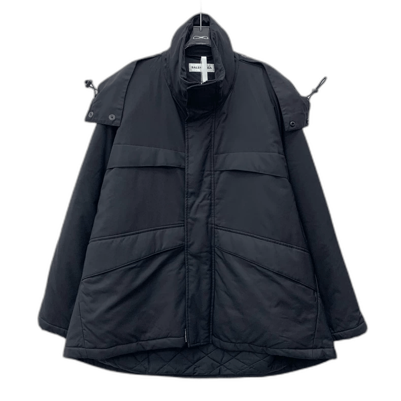 Balenciaga Balenciaga Black Logo Embroidered Hooded Jacket-2506 Size XXS / US 00 / IT 34 - 1 Thumbnail