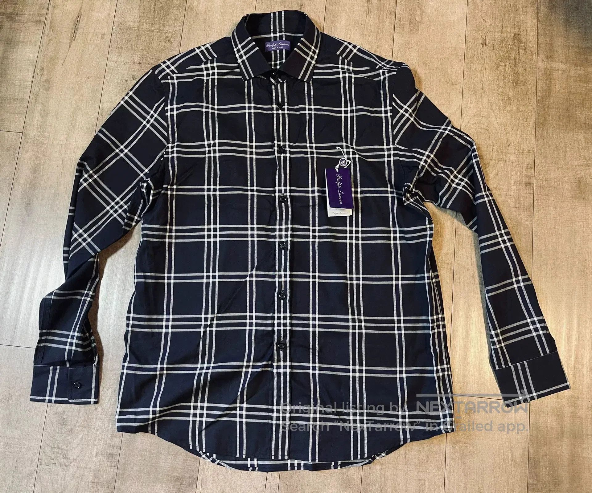 Ralph Lauren Purple Label Ralph Lauren Purple Label Check French Collar Shirt. Size US XL / EU 56 / 4 - 2 Thumbnail