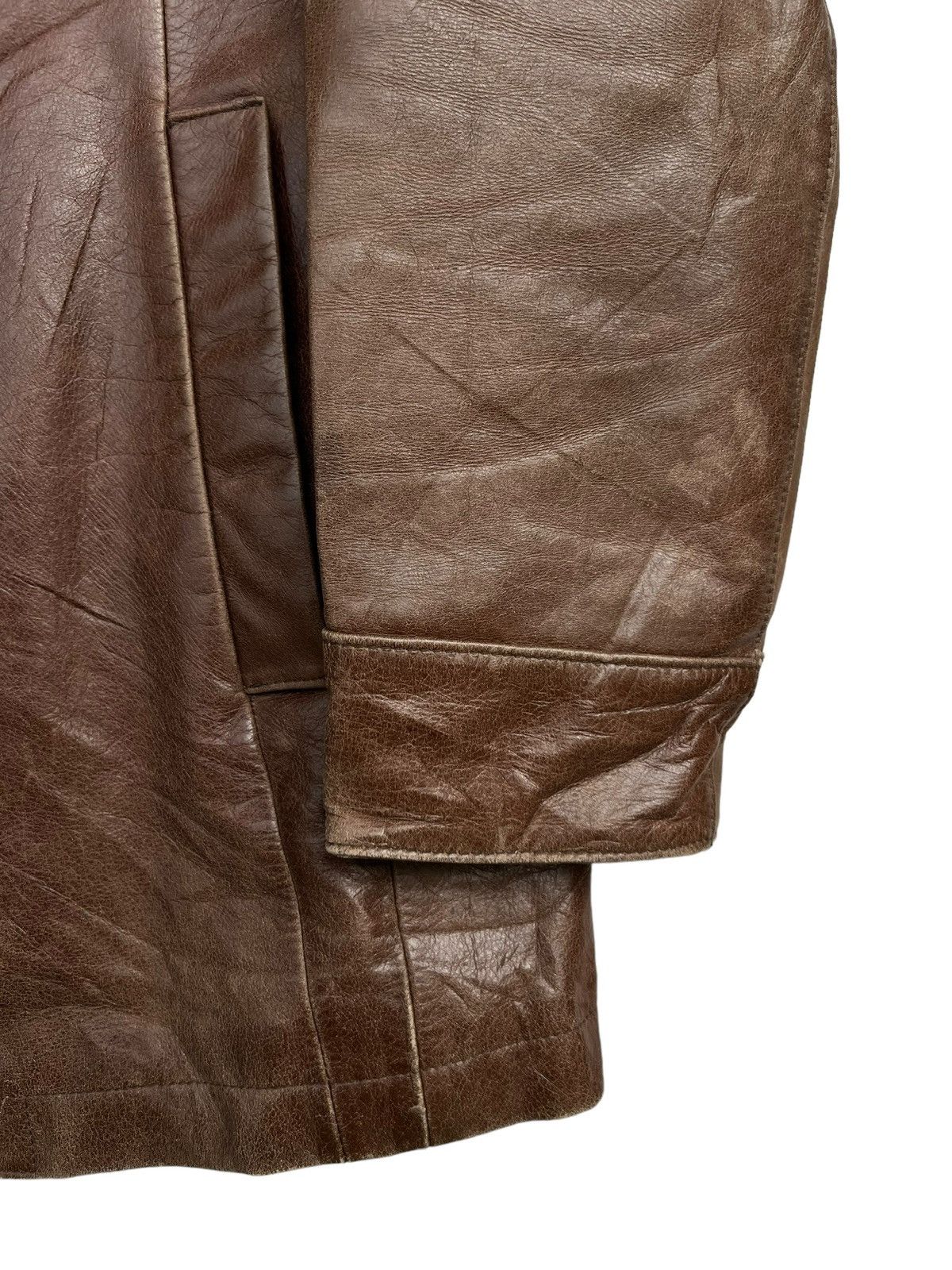 Vintage Vintage Atelier Sab Soft Brown Leather Jacket Trench Coat Size US S / EU 44-46 / 1 - 5 Thumbnail