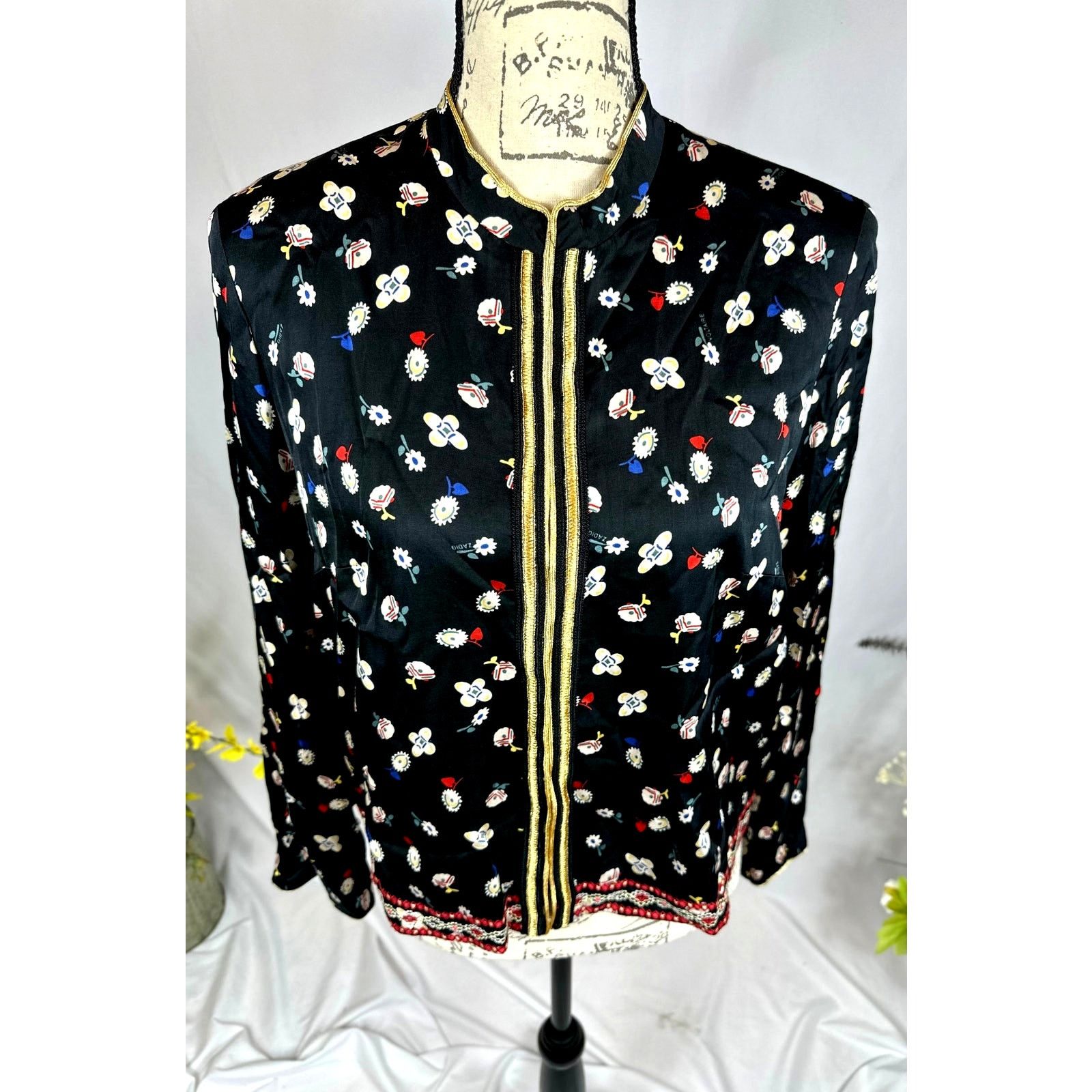 Zadig & Voltaire Zadig & Voltaire Vendrix Floral-Print Open-Front Jacket 38M Size M / US 6-8 / IT 42-44 - 10 Thumbnail
