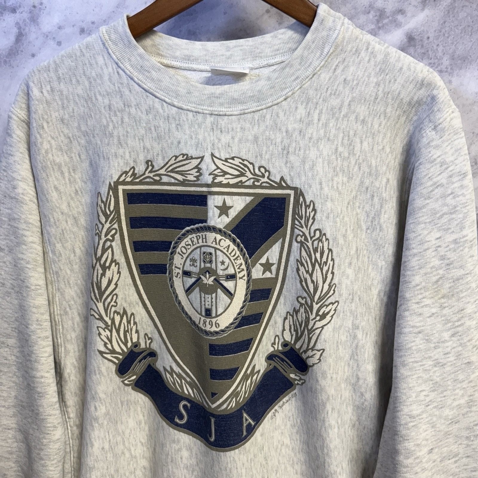 Vintage Vintage 90s St Joesph Academy Sweatshirt Mens Large Gray Size US L / EU 52-54 / 3 - 1 Thumbnail