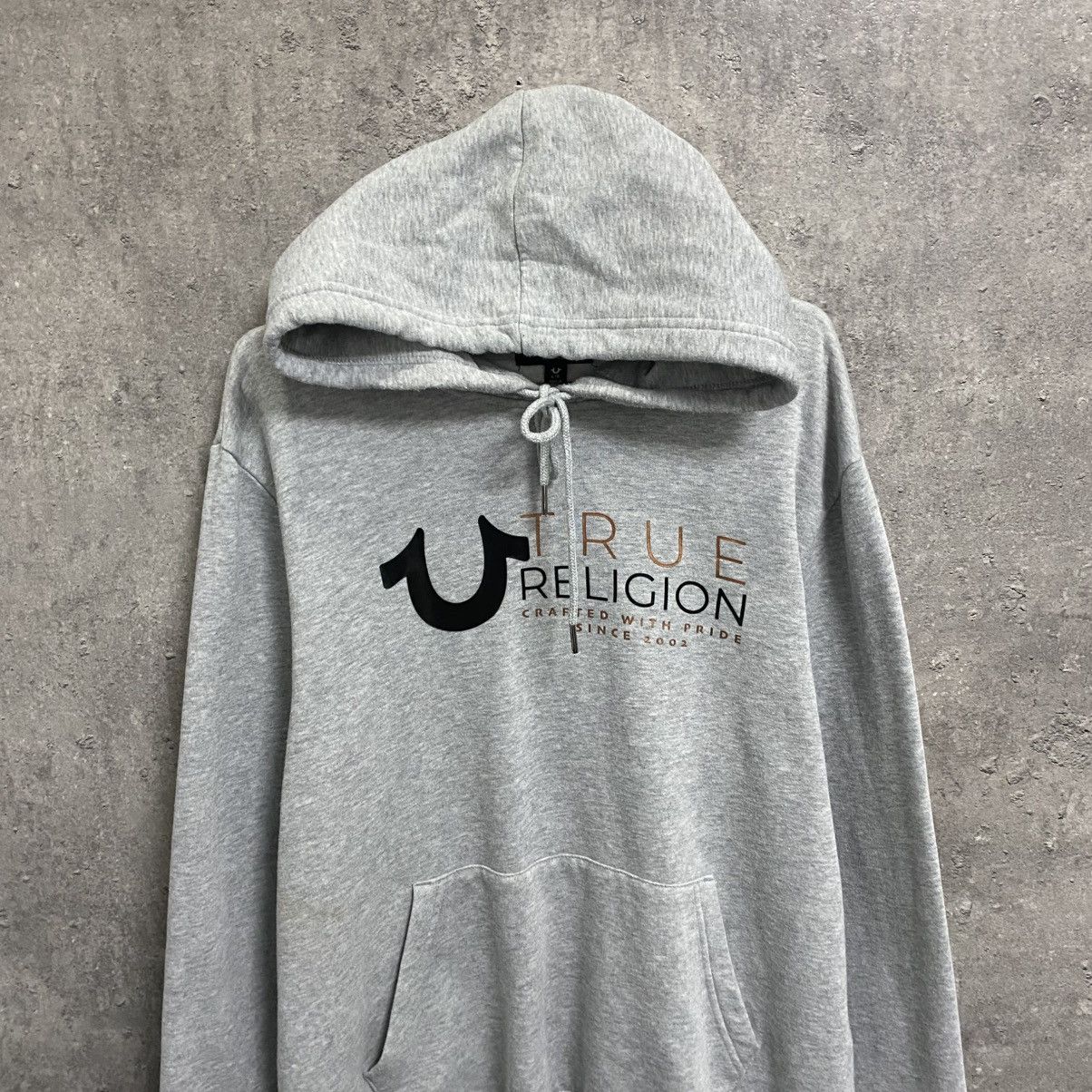 True Religion True Religion Hoodie Big Logo Grey Y2K Size US L / EU 52-54 / 3 - 3 Thumbnail