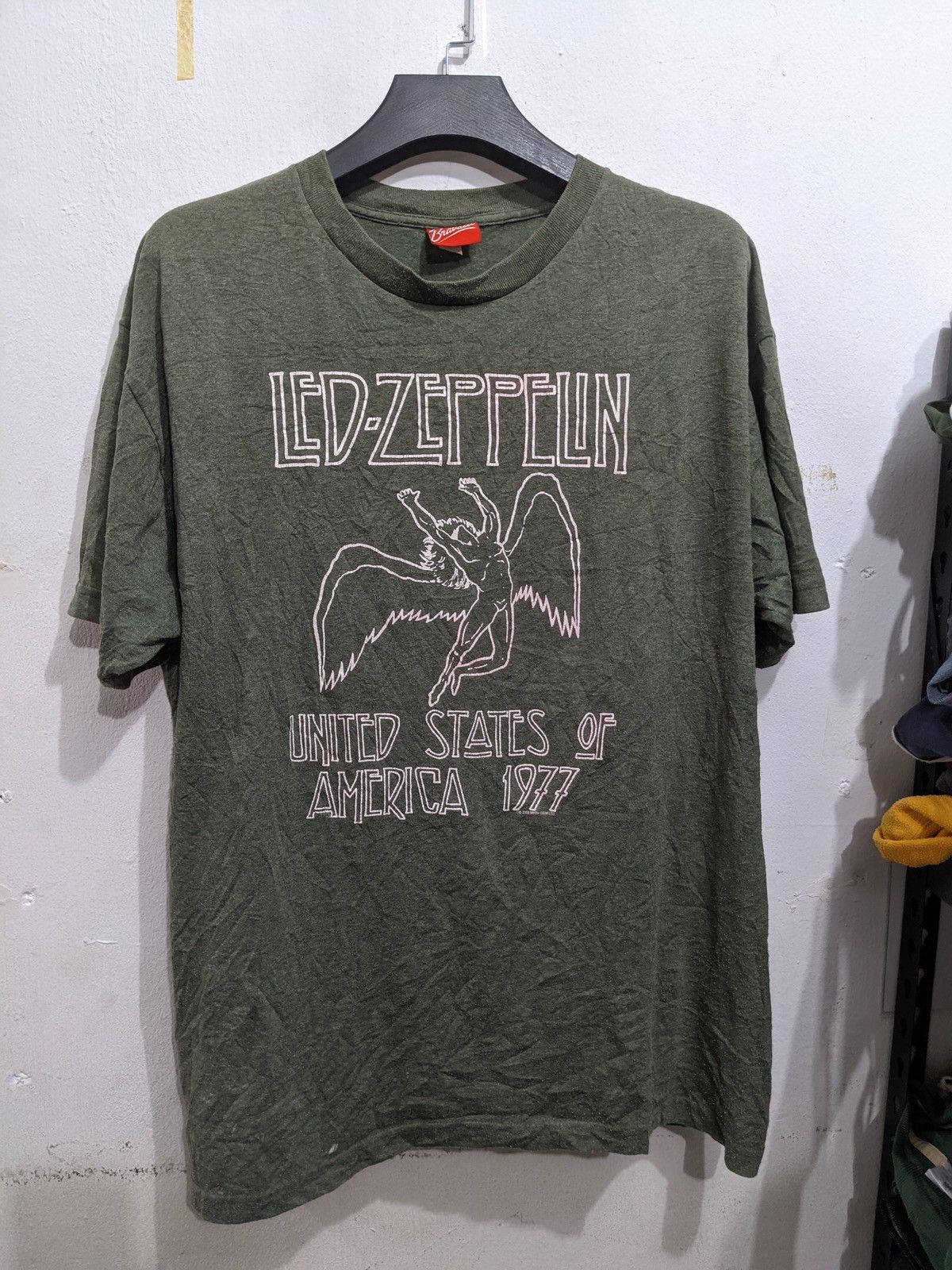 image of Band Tees x Led Zeppelin Vintage Y2K Led Zeppelin 2003 in Green, Men's (Size 2XL)