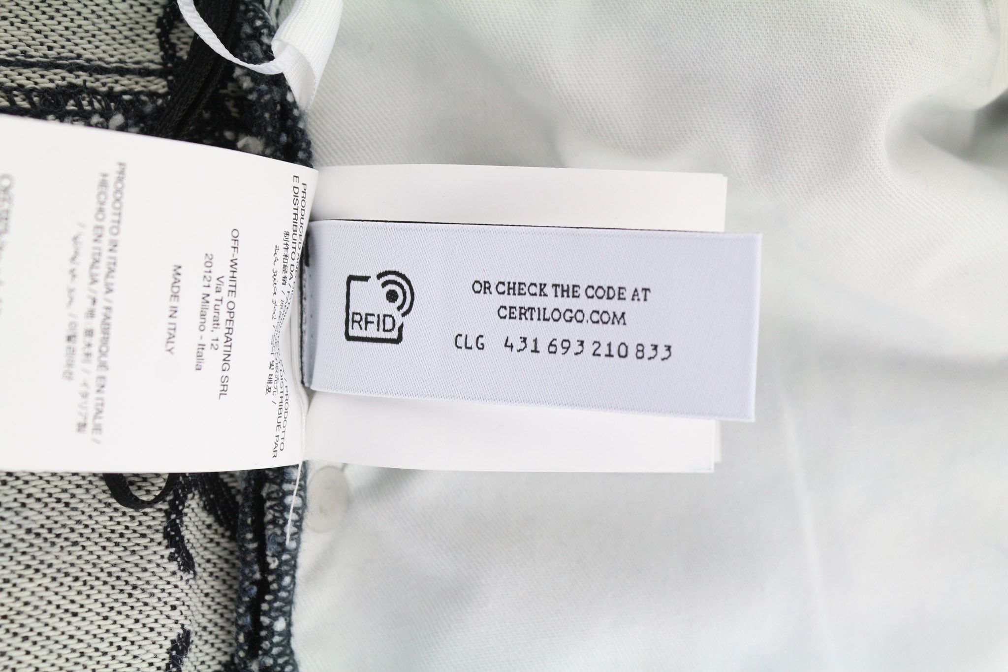 Off-White W33 Arrow Jacquard Straight Cotton Blue 5-Pocket 86362 Size US 33 - 9 Thumbnail
