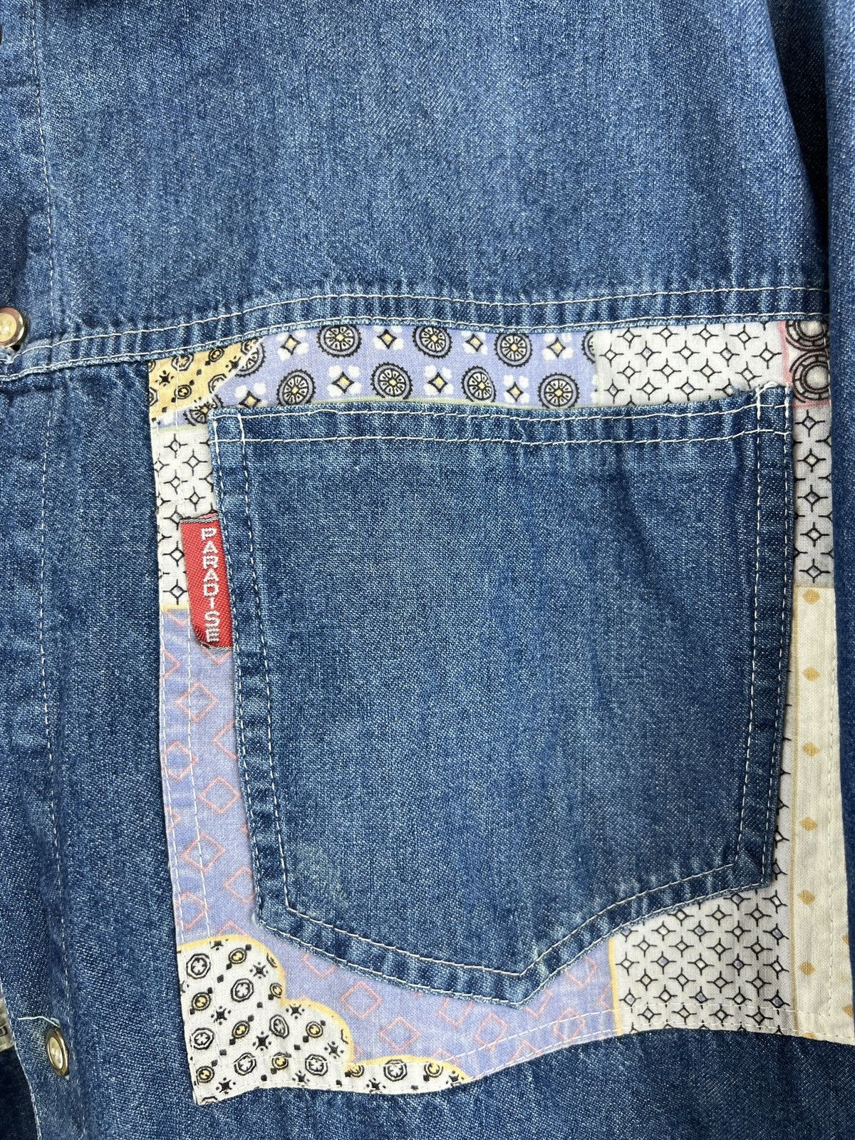 Flannel × Paradise × Vintage Vintage Paradise Flannel Denim Art Shirt M size y2k Size US M / EU 48-50 / 2 - 7 Thumbnail
