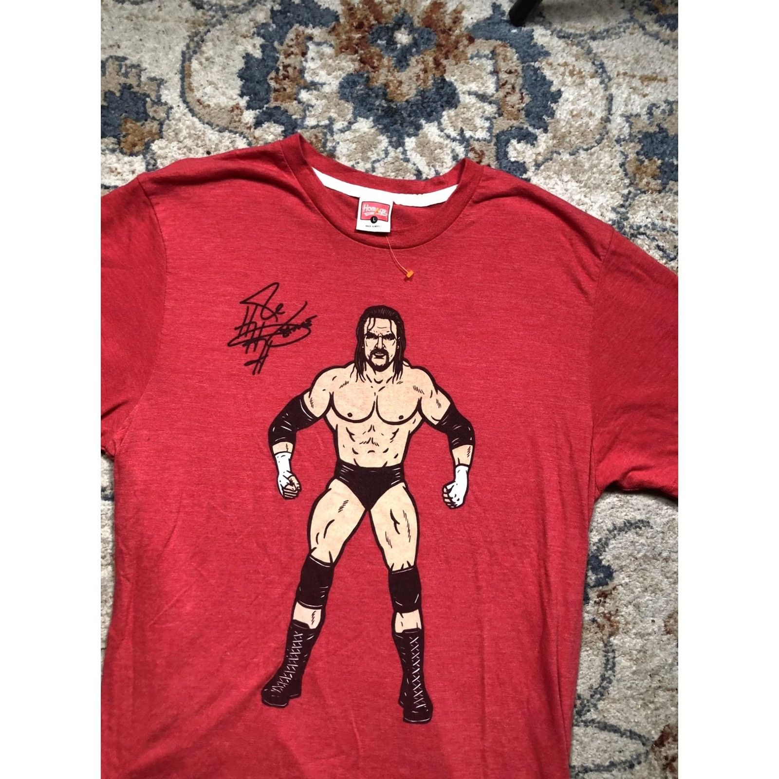 Vintage Homage Shirt Mens Large Red Wrestler Graphic Autograph Tee Soft Tri Blend Size US L / EU 52-54 / 3 - 6 Thumbnail