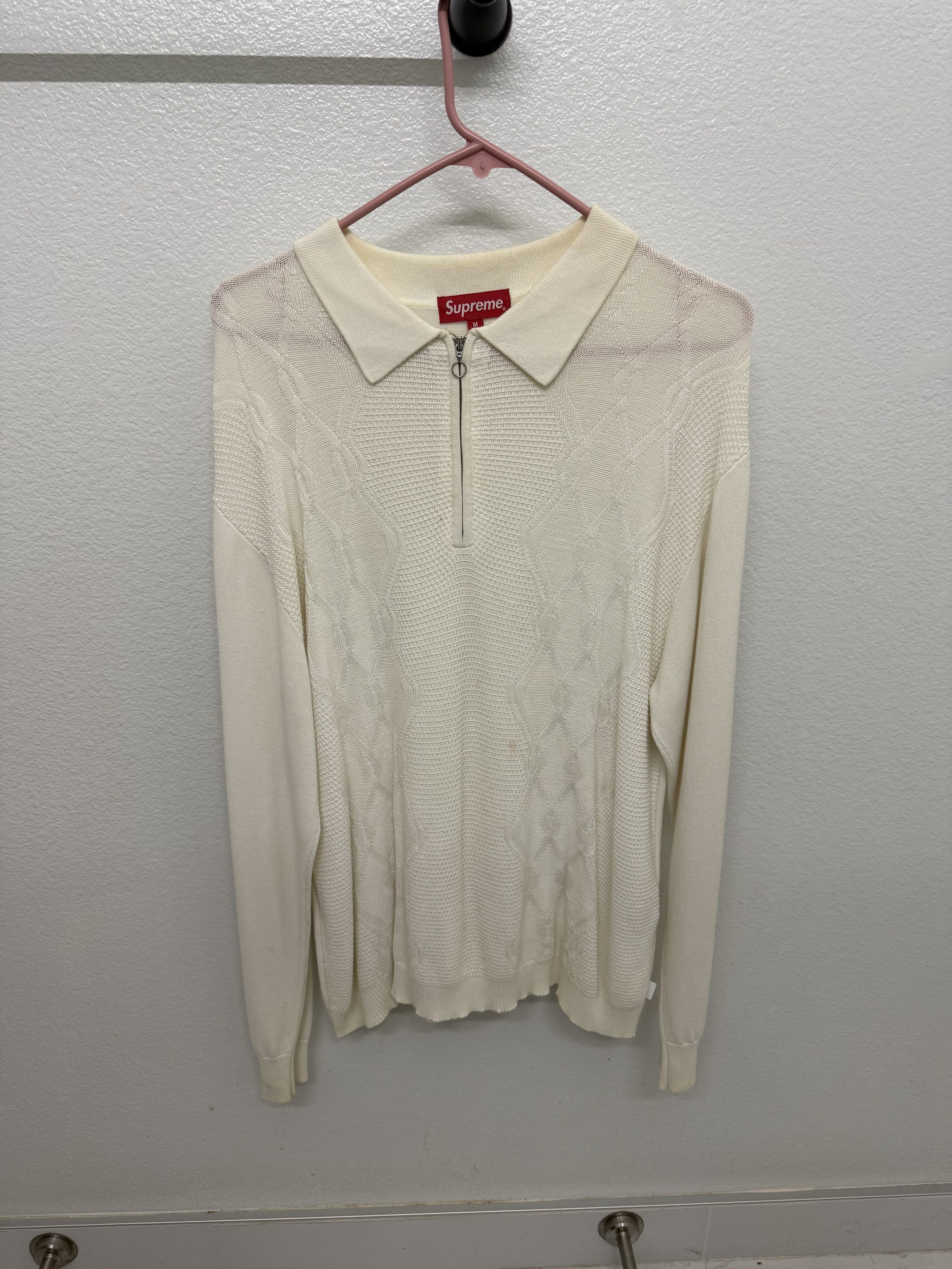 Supreme Supreme patchwork cable knit cardigan | Grailed