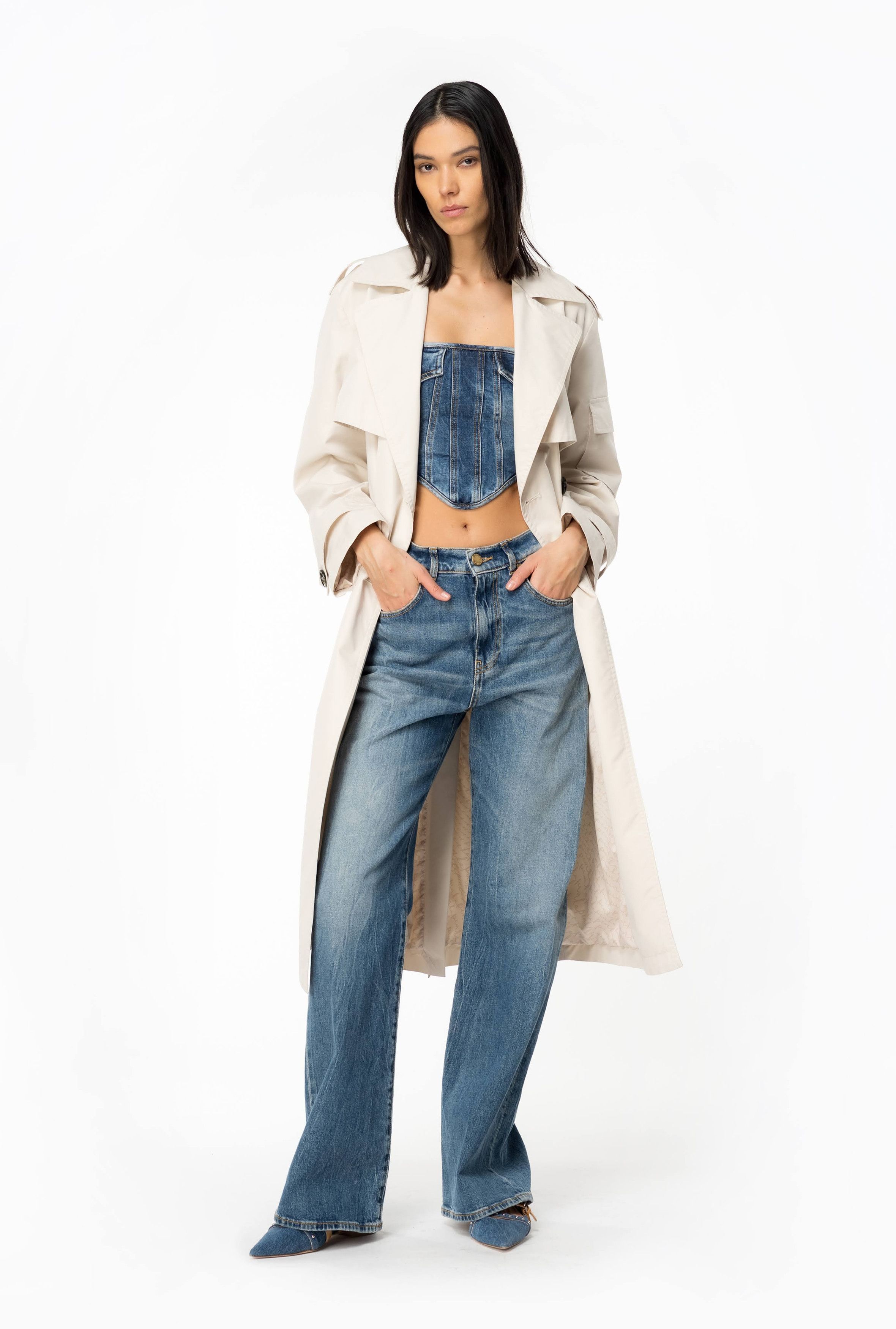 Pinko o1s22i1n0824 Wanda Wide Leg Loose Jeans in Blue Size 27" / US 4 / IT 40 - 6 Thumbnail