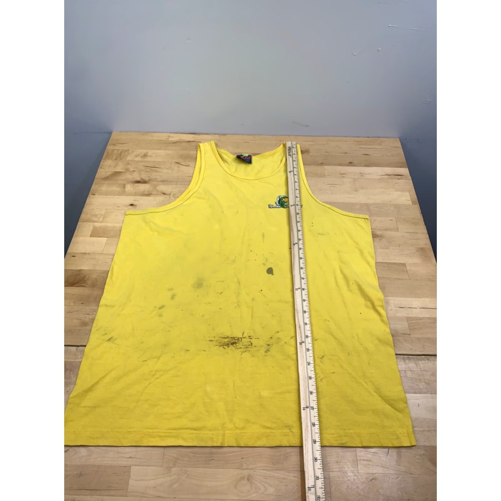 Vintage VINTAGE Gecko 90s Tank Top Shirt Mens L Yellow Contrast Hawaii Surf Beach Distressed 11864 Size US L / EU 52-54 / 3 - 6 Thumbnail