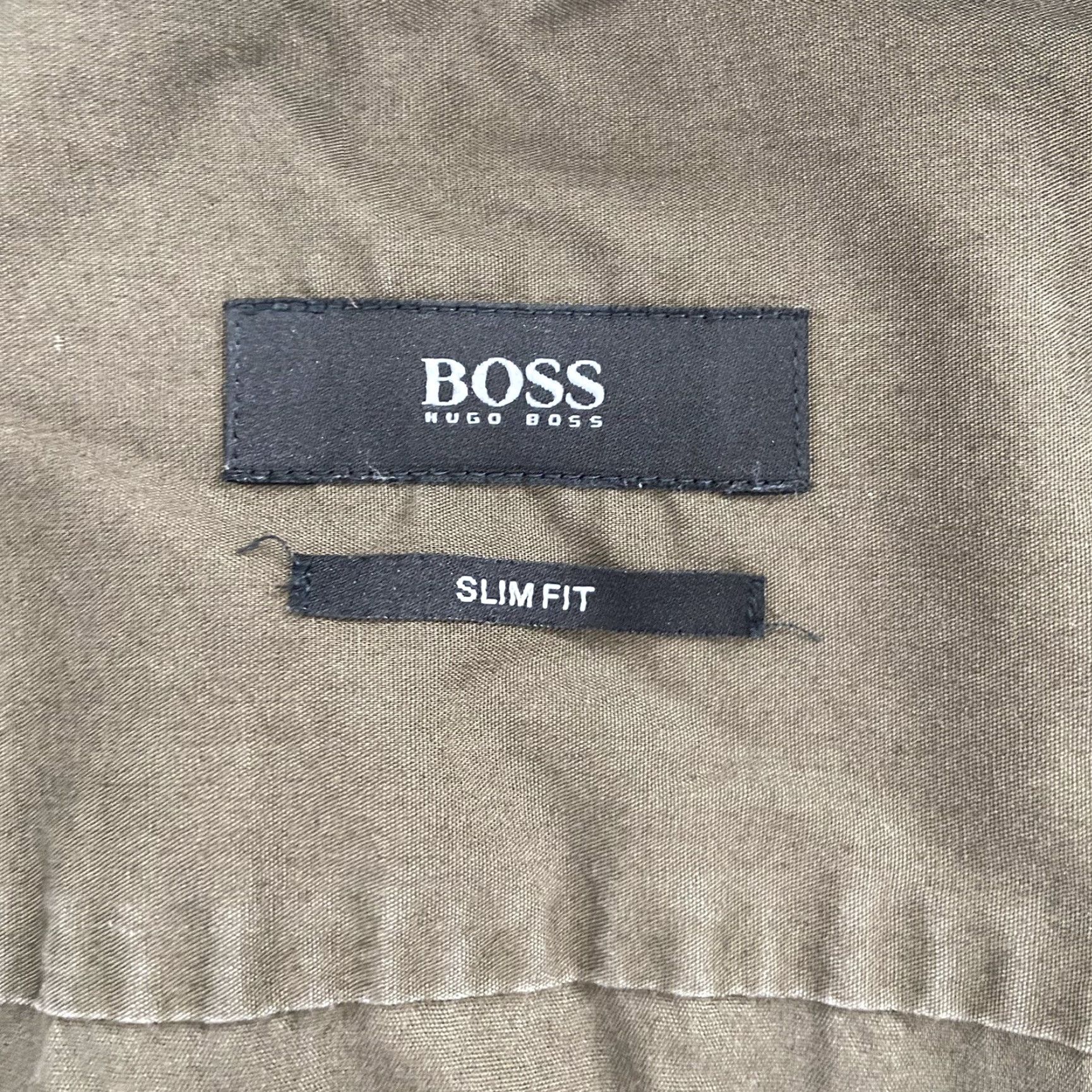 Hugo Boss HUGO BOSS Button-Up Shirt Adult 16 Brown Long Sleeve Casual Slim Mens Size 42R - 4 Thumbnail