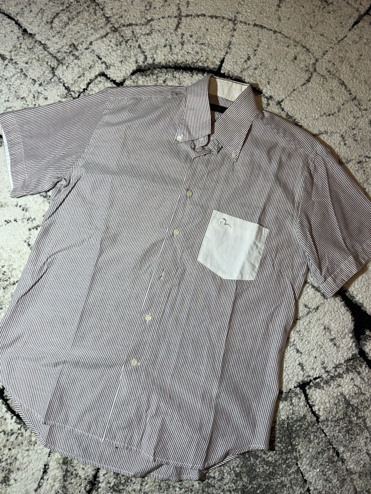 Evisu × Japanese Brand × Vintage Vintage Evisu Deluxe Shirt Short Sleeve Japanese Streetwear Size US L / EU 52-54 / 3 - 4 Thumbnail