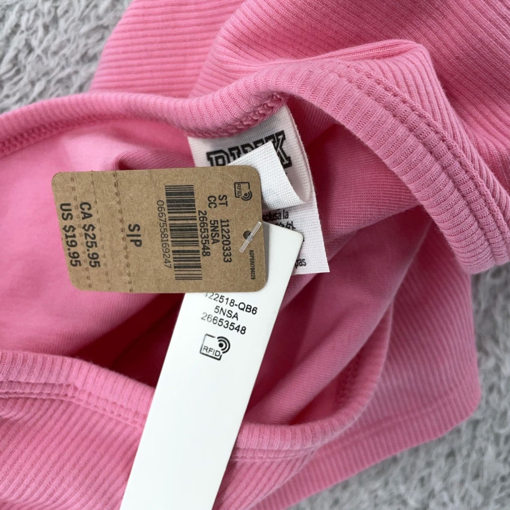 Pinko PINK Victoria's Secret Ribbed One Shoulder Crop Top Womens Small Pink 125618-086 Size S / US 4 / IT 40 - 8 Thumbnail