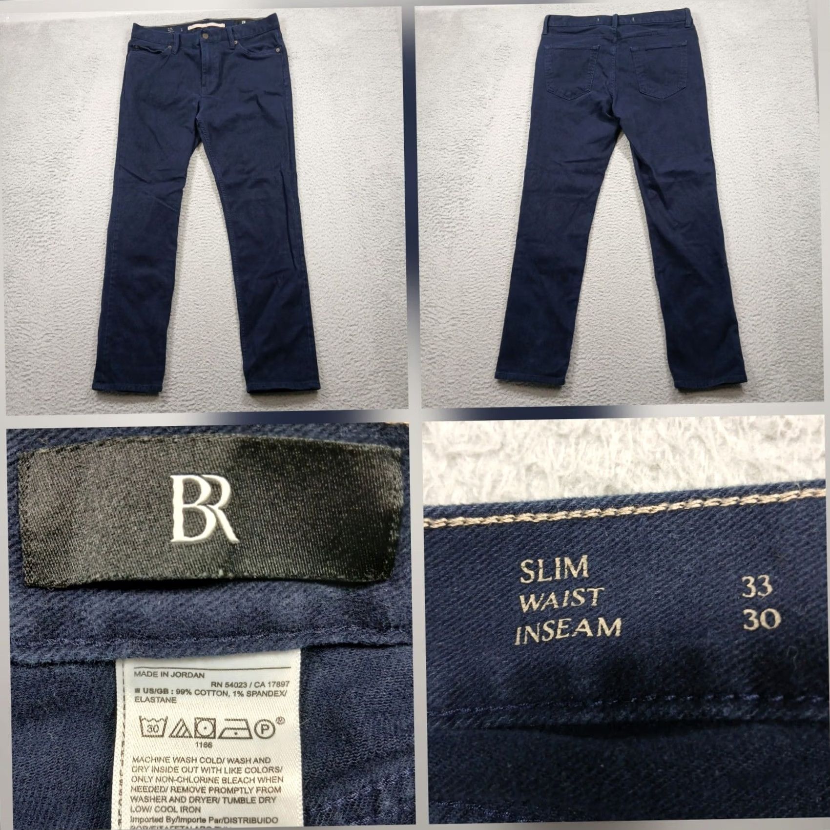Banana Republic Banana Republic Traveler Slim Fit Jeans Navy Blue 33x30 Denim Pants Slim, 5-Pocket Mens Comfort Stretch Shirt? Size US 33 - 2 Thumbnail