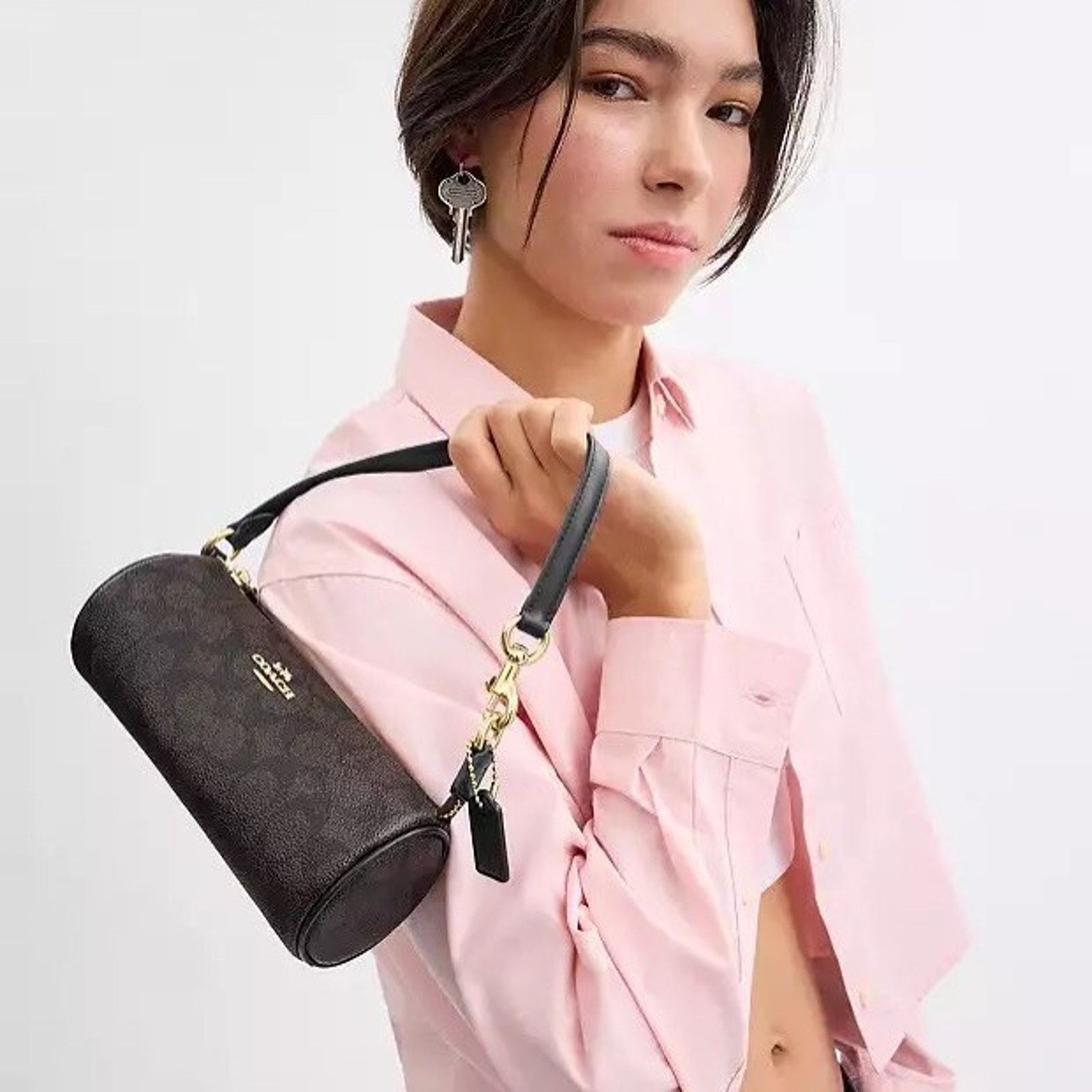 Coach NWT COACH Nolita Barrel Bag cw809 Gold /walnut /black Size ONE SIZE - 7 Thumbnail