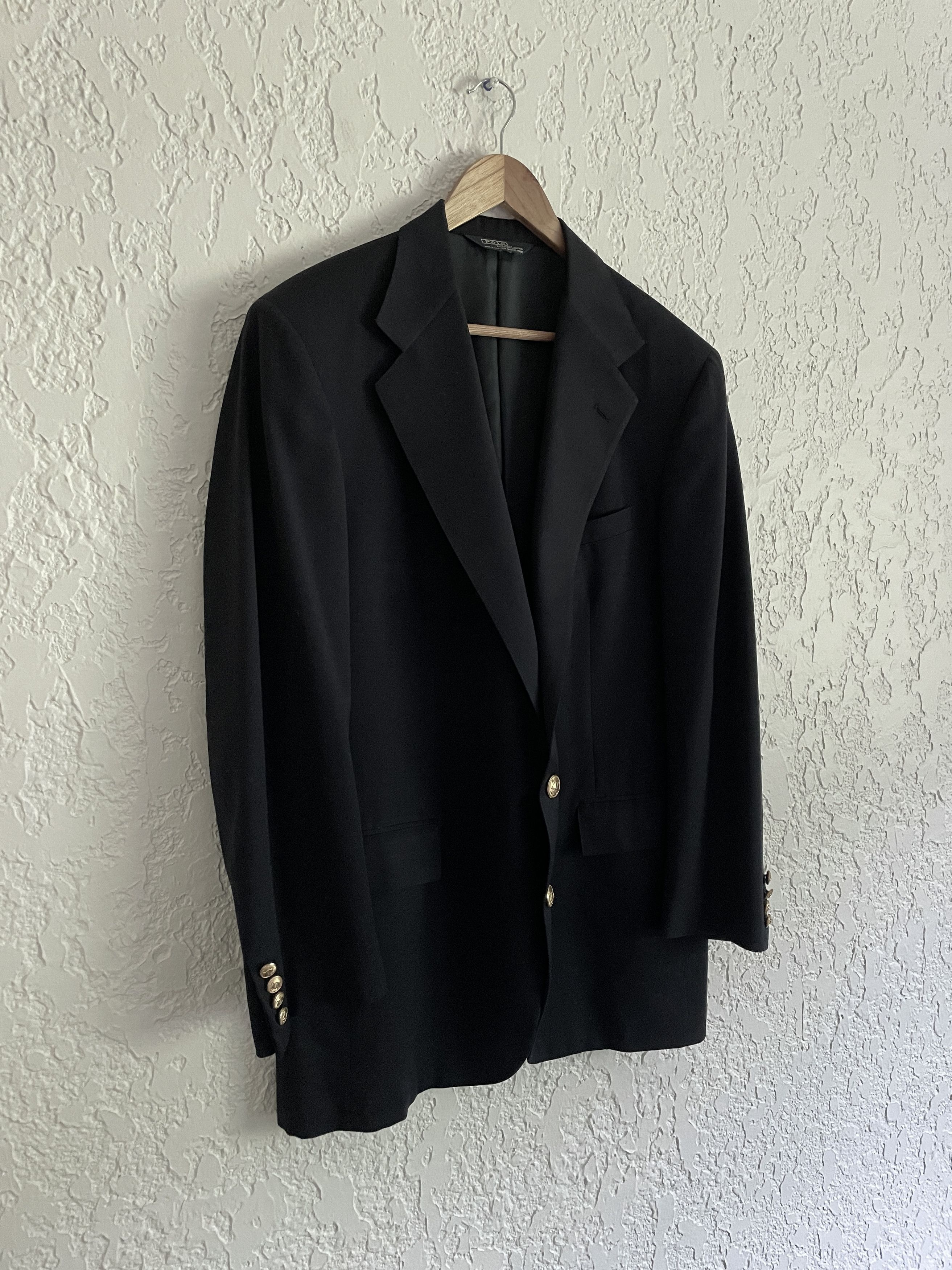 Polo Ralph Lauren 🔥 Polo Ralph Lauren® RARE 80s Navy Blazer Brass Buttons 43L Size 44L - 2 Thumbnail