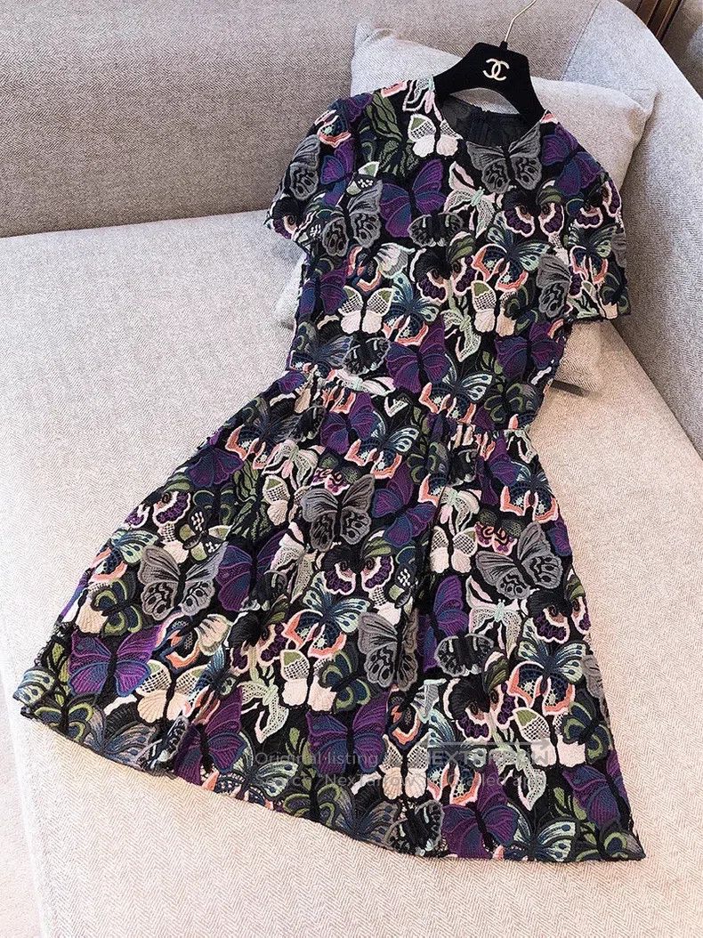 Valentino Valentino Colorful butterfly lace dress Size XS / US 0-2 / IT 36-38 - 1 Thumbnail