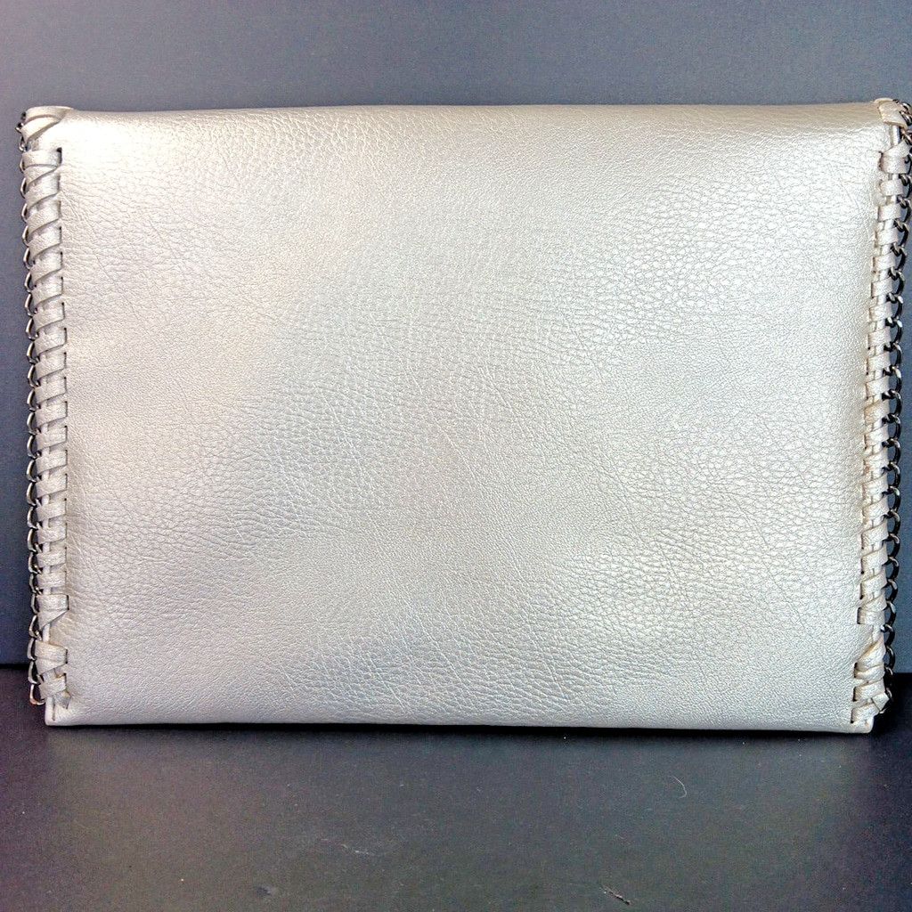 Lord & Taylor Rare Design Lab Lord And Taylor Envelope Purse Silver Size ONE SIZE - 4 Thumbnail