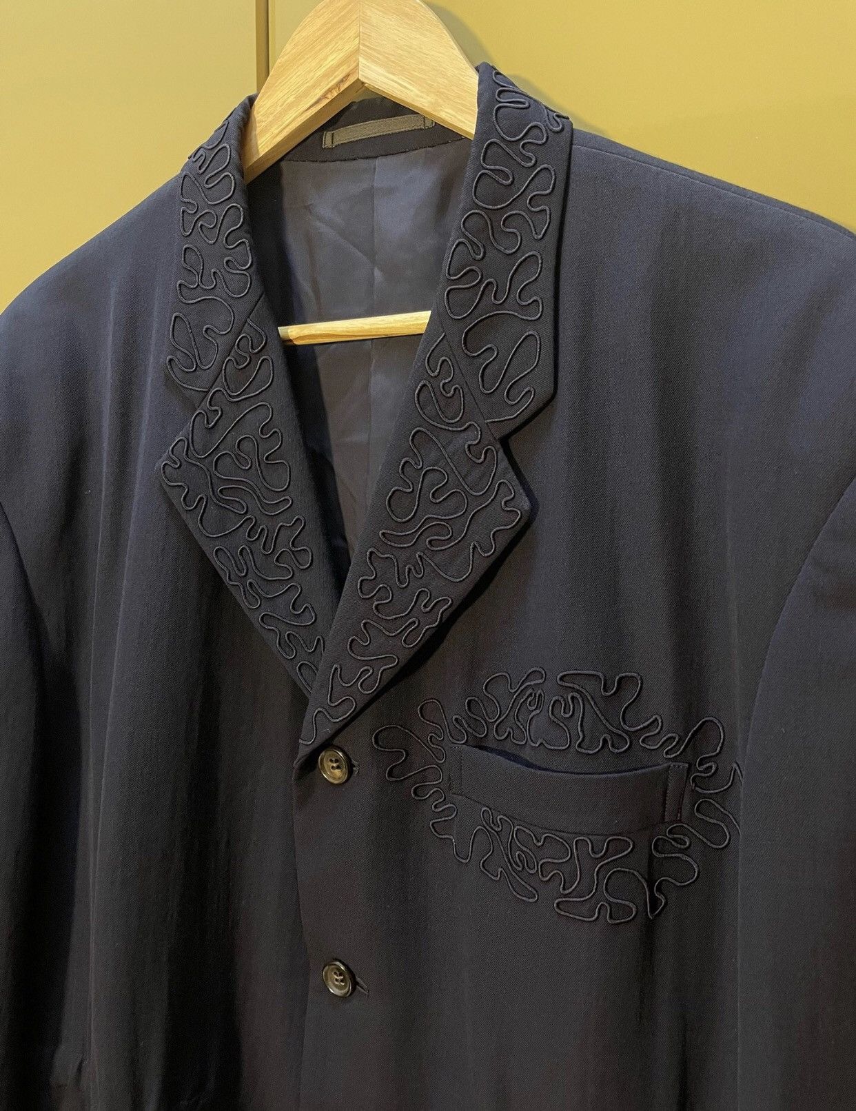 Comme des Garcons Navy blue embroidered suit jacket 2412-Nextarrow Size 40S - 5 Thumbnail