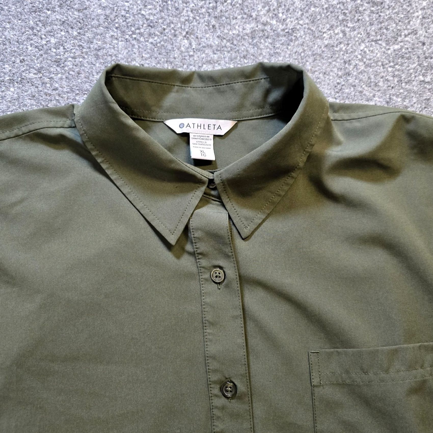 Athleta Athleta Top Womens XL Green Cropped Stretch Tech Button Capsule Lightweight Blouse Shirt Womens XS? Size XL / US 12-14 / IT 48-50 - 2 Thumbnail