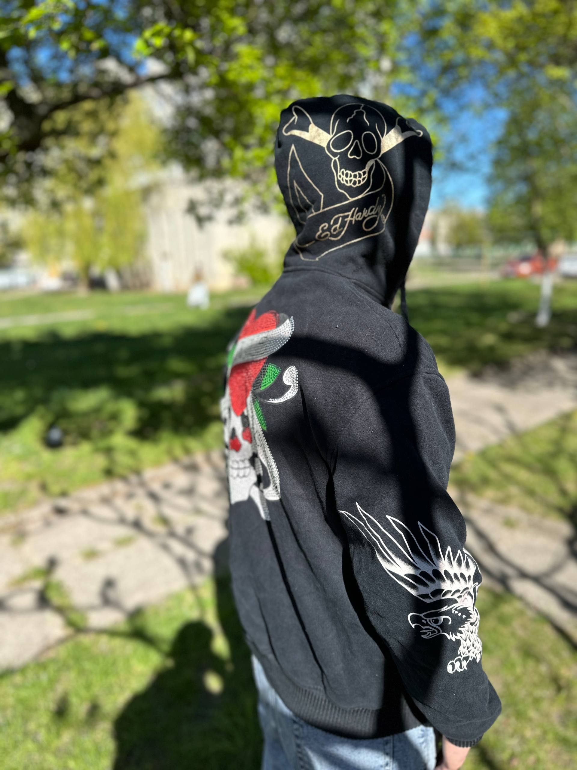 Ed Hardy Ed Hardy Rhinestone Y2K Zip Hoodie Size US L / EU 52-54 / 3 - 2 Thumbnail