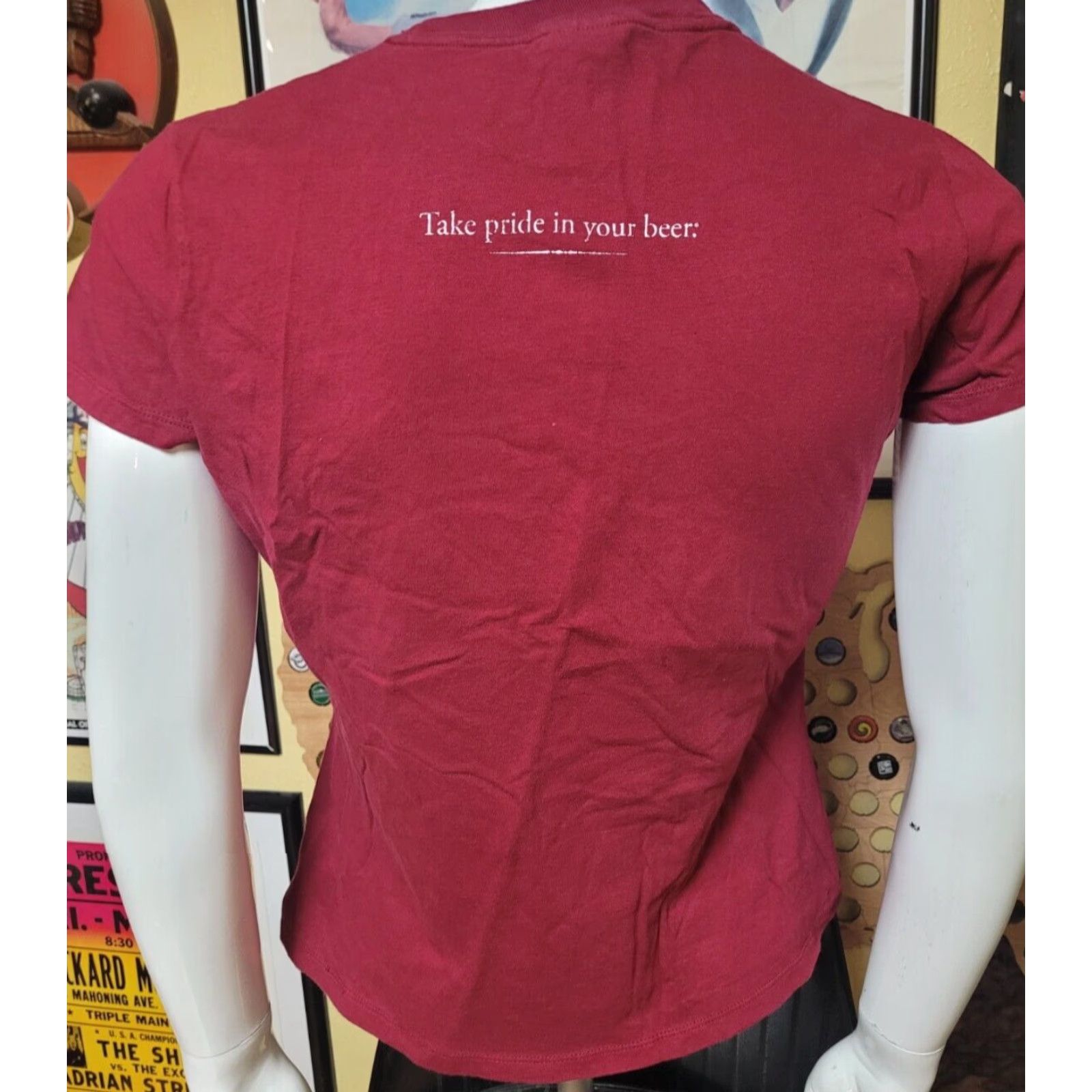 Hanes Womens T-Shirt Hanes For Her Samuel Adams Beer Graphic Tee Red L Short Sleeve 100% Cotton Adults Womens Size L / US 10 / IT 46 - 2 Thumbnail