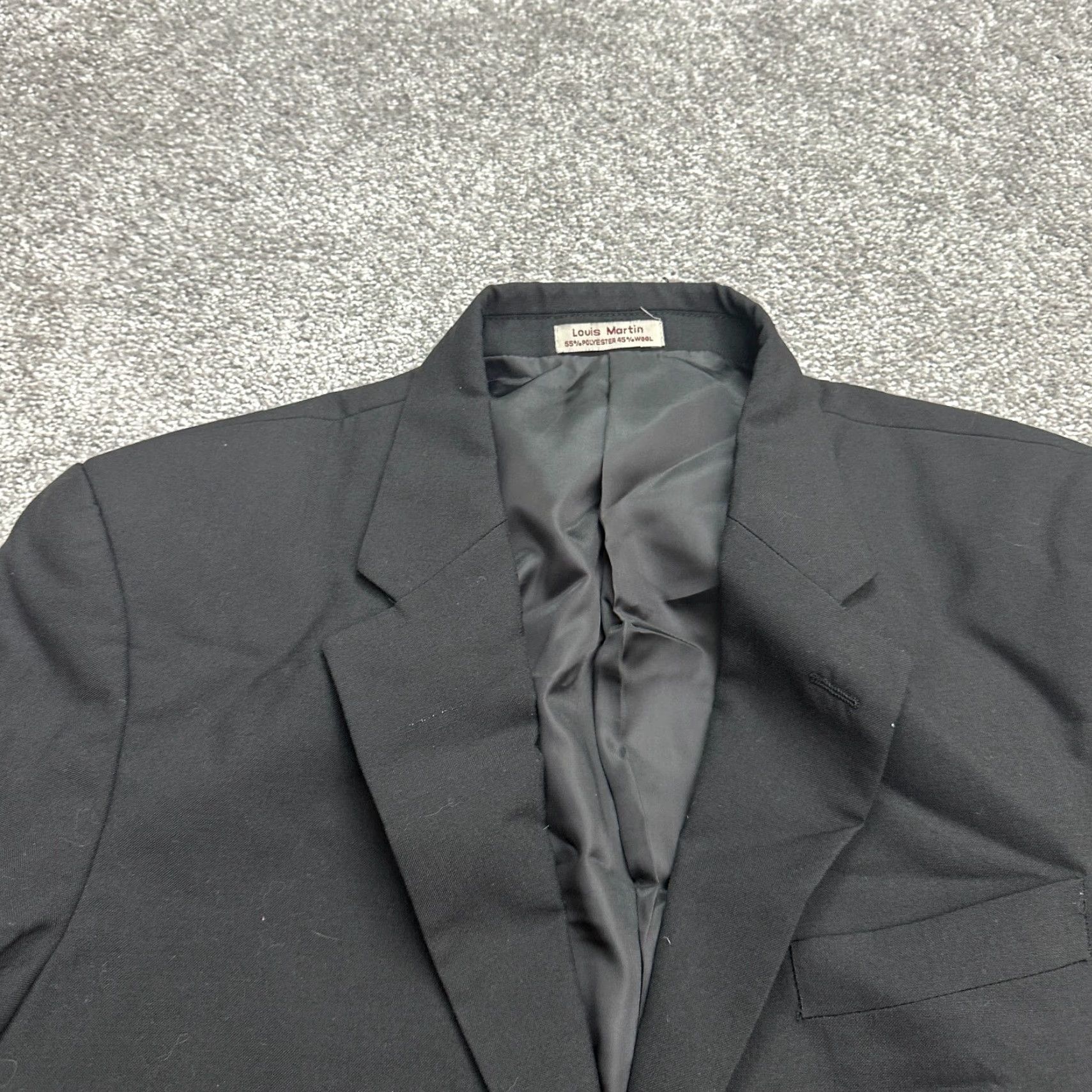 Vintage Louis Martin Blazer Jacket Mens 36R Black Single Breasted Business Workwear Size 36R - 3 Thumbnail