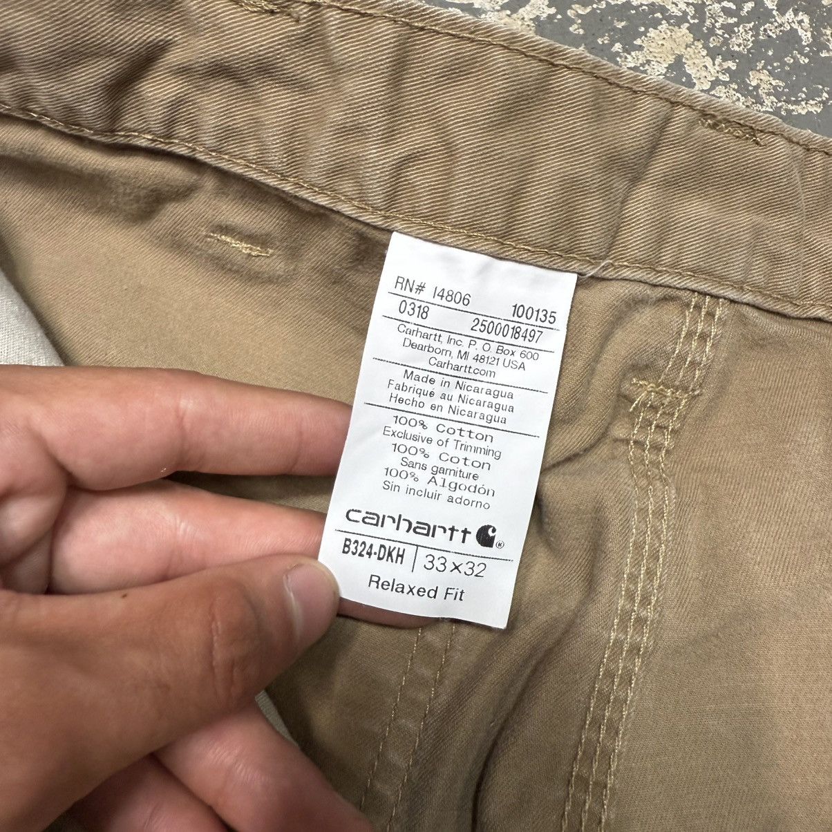 Carhartt Vintage Carhartt Tan/Brown B324 DKH Carpenter Workwear Short Size US 33 - 7 Thumbnail
