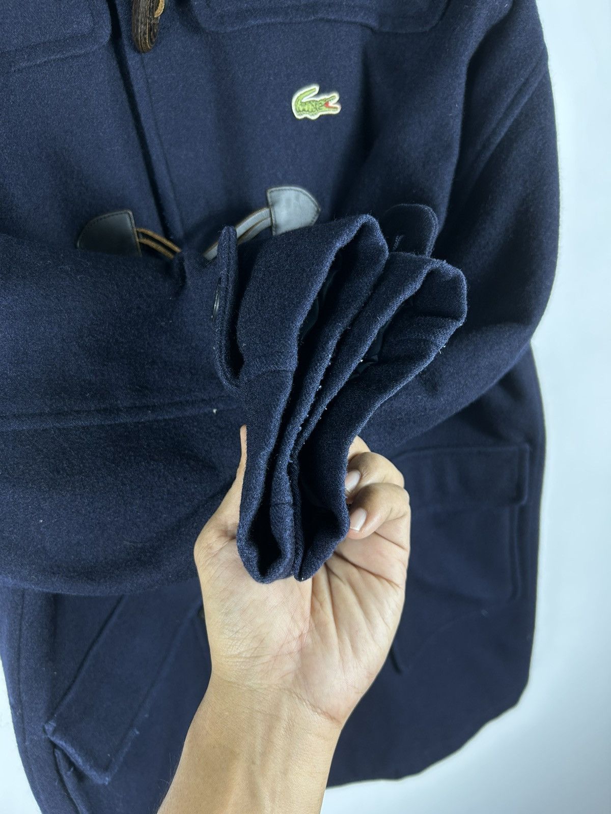 Lacoste × Vintage ⚡️Vintage Lacoste Hooded Wool Duffle Coat Jacket Size US S / EU 44-46 / 1 - 7 Thumbnail