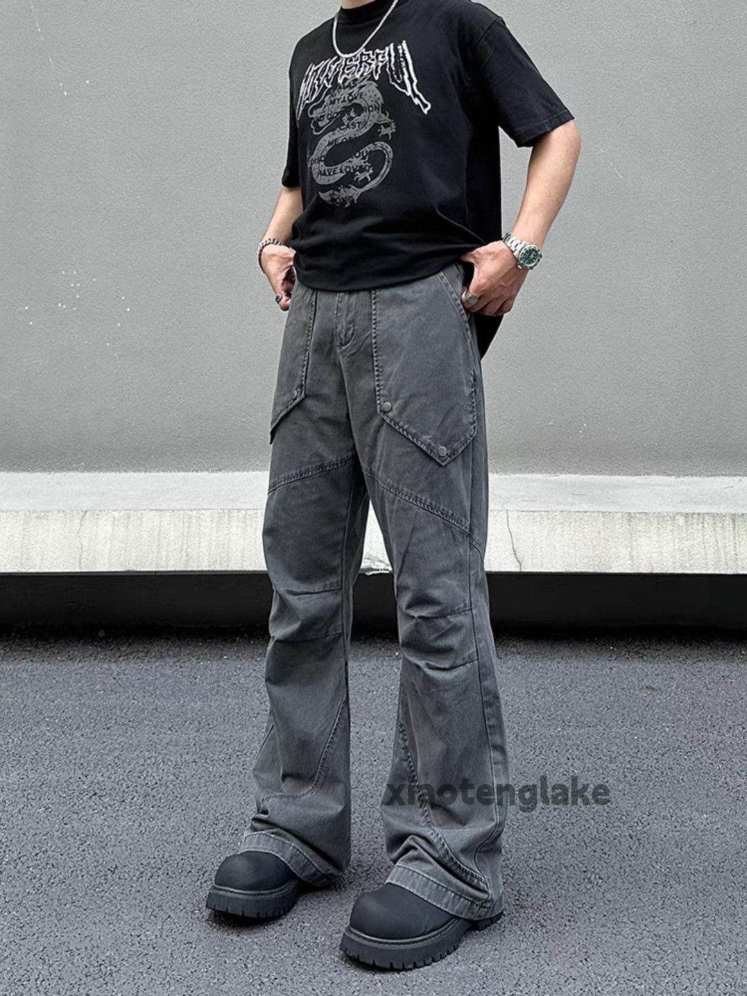 Designer × Japanese Brand × Vintage washed faded cleanfit patchwork yuppie flared pants Size US 28 / EU 44 - 1 Thumbnail