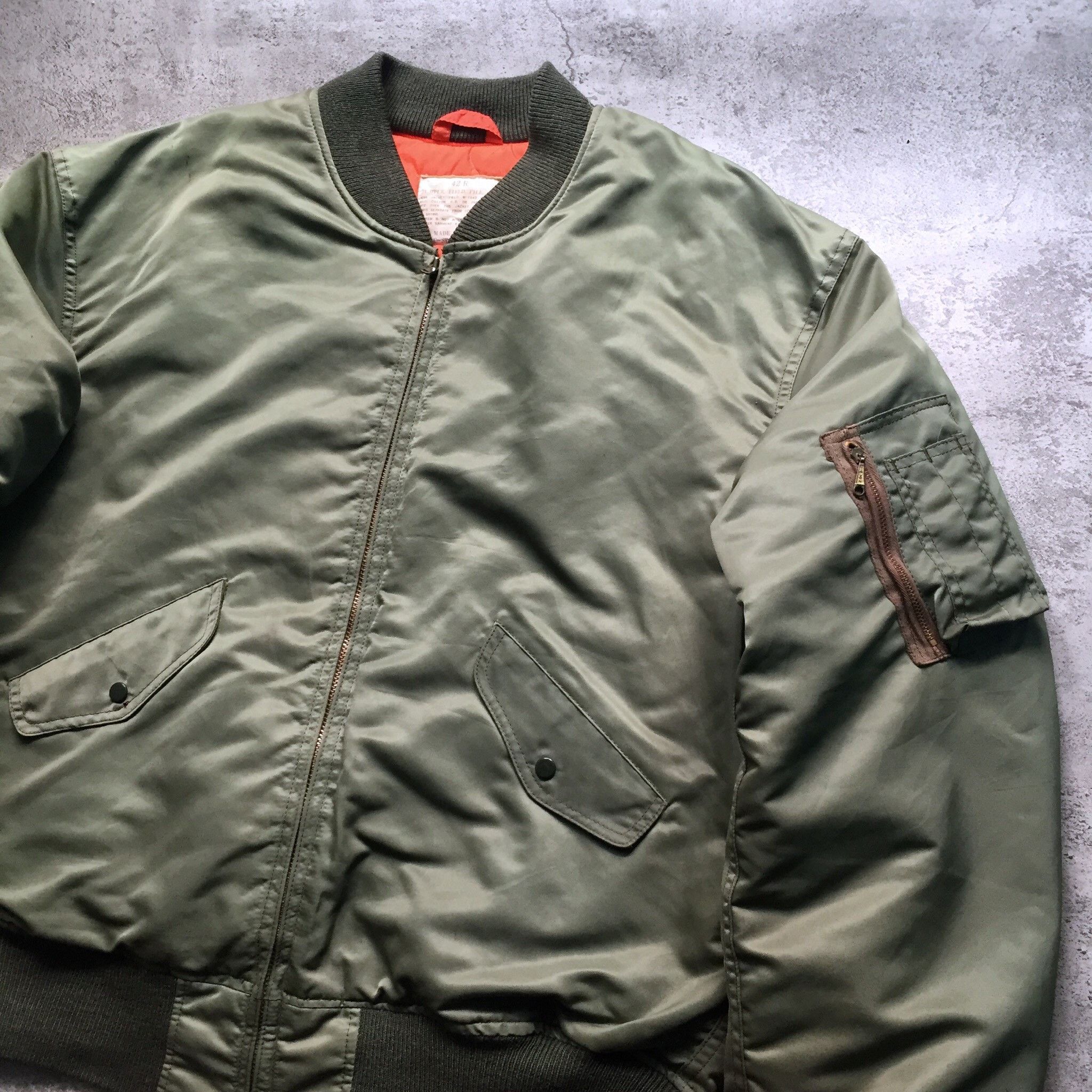 Vintage 60s Bomber Jacket Army Talon Zipper Size 42 M-L Size US L / EU 52-54 / 3 - 3 Thumbnail