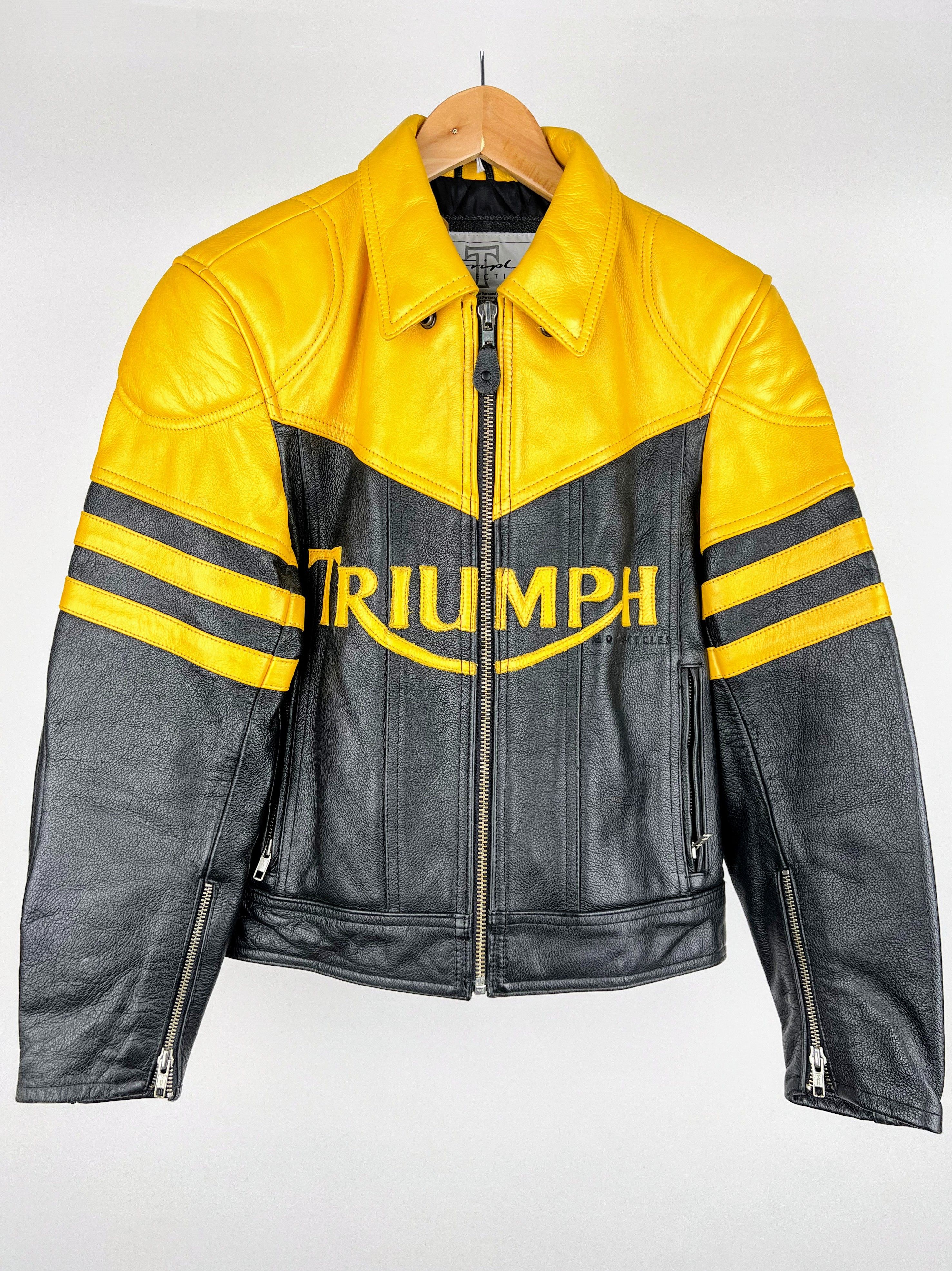Genuine Leather 🔥 Triumph 🔥 Leather Biker Jacket Streetwear Motorcycle Size US XL / EU 56 / 4 - 1 Thumbnail