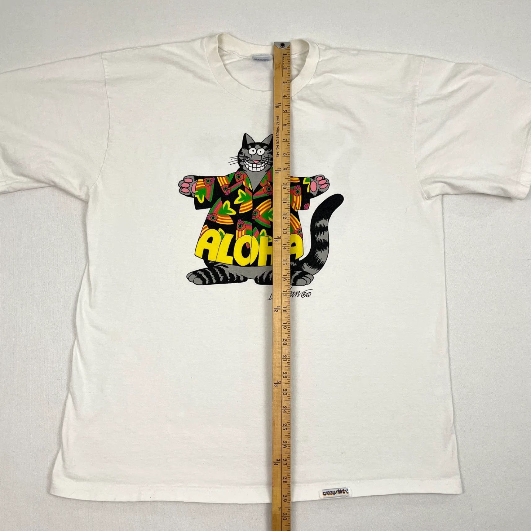 Vintage VINTAGE Crazy Shirts Shirt Mens XL White Aloha Vacation Hawaii Cat B Kliban Graphic Shirt Men XL White Logo Print T-Shirt Cat B Kliban Graphic Size US XL / EU 56 / 4 - 6 Thumbnail