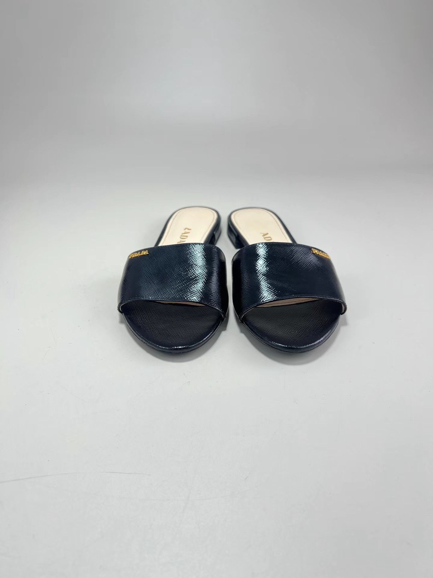 Prada PRADA Black Patent Leather Slide Sandals Size US 6 / IT 36 - 2 Thumbnail