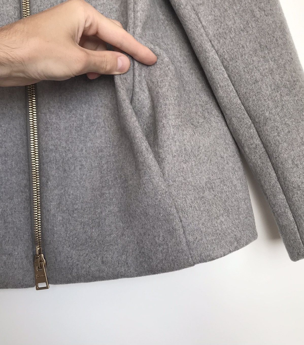 Herno Herno Women's Cashmere Zip Jacket Coat 42 Gray GA0074D Size M / US 6-8 / IT 42-44 - 5 Thumbnail
