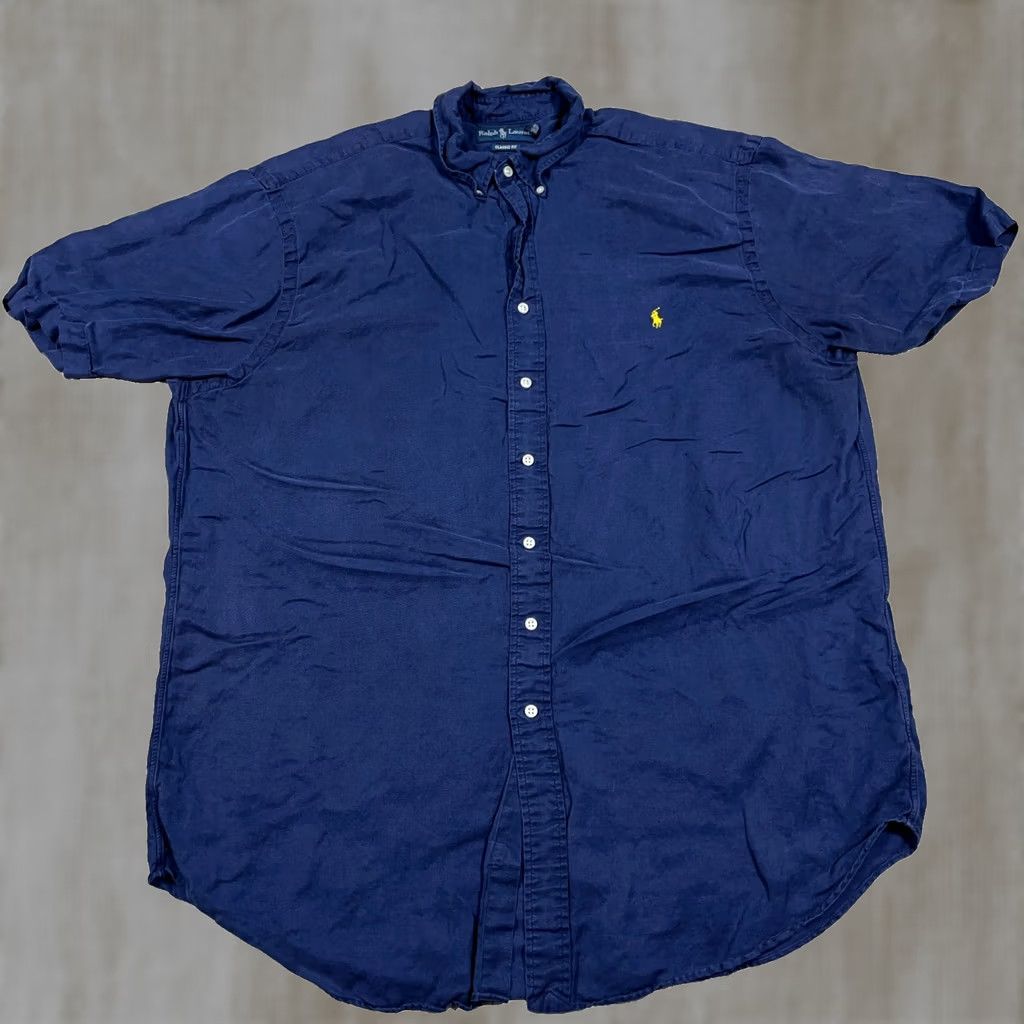 Ralph Lauren Ralph Lauren Shirt Mens XLT Men Navy Button Silk Linen Blend Classic Fit Size US XL / EU 56 / 4 - 1 Thumbnail