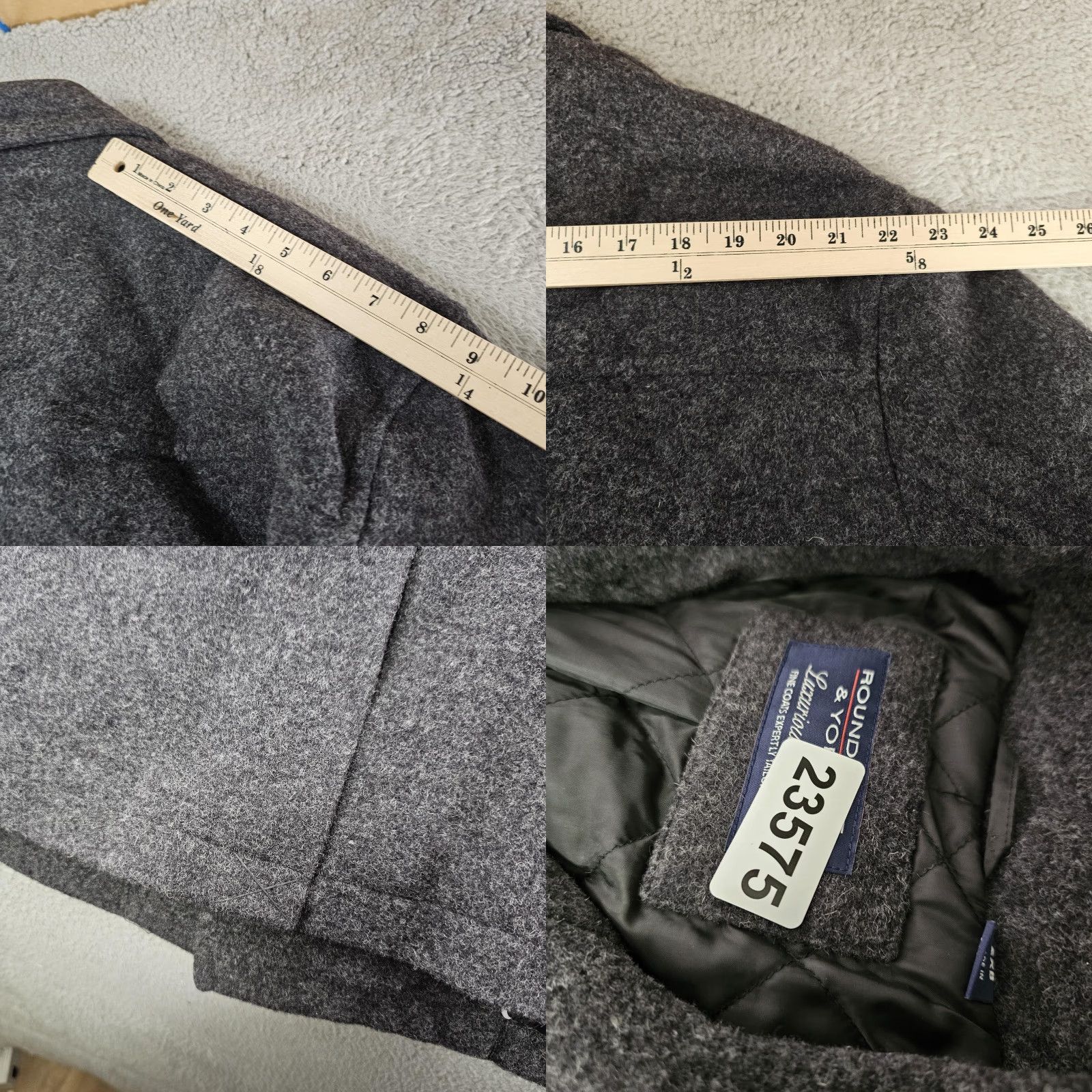 Roundtree & Yorke Roundtree & Yorke Coat Mens 2XB Big Tall Charcoal Heather Wool Blend Peacoat Size US XXL / EU 58 / 5 - 9 Thumbnail