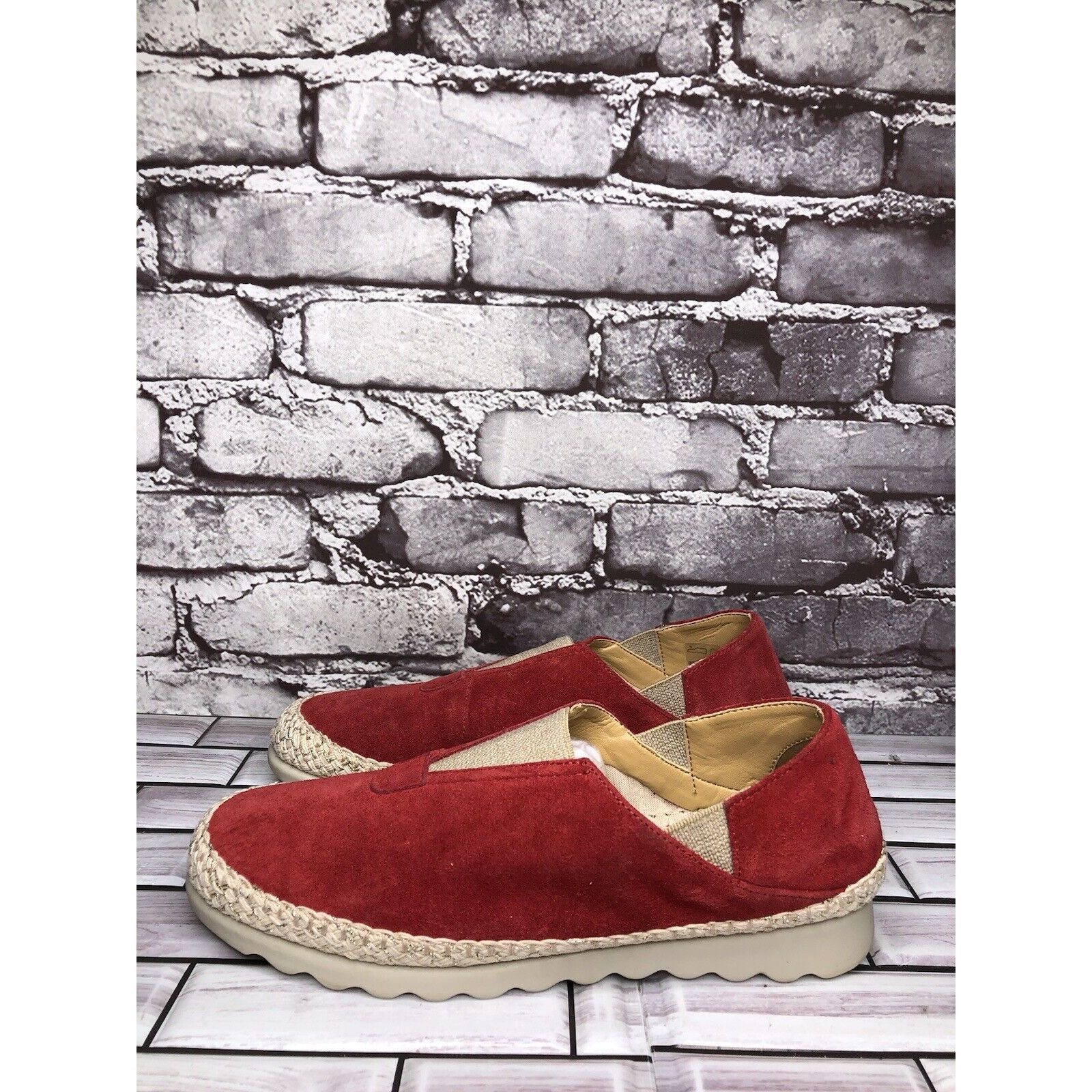 Other The Flexx Red Suede Leather Espadrilles Slip On Shoes Women Size US 8.5 / IT 38.5 - 8 Thumbnail