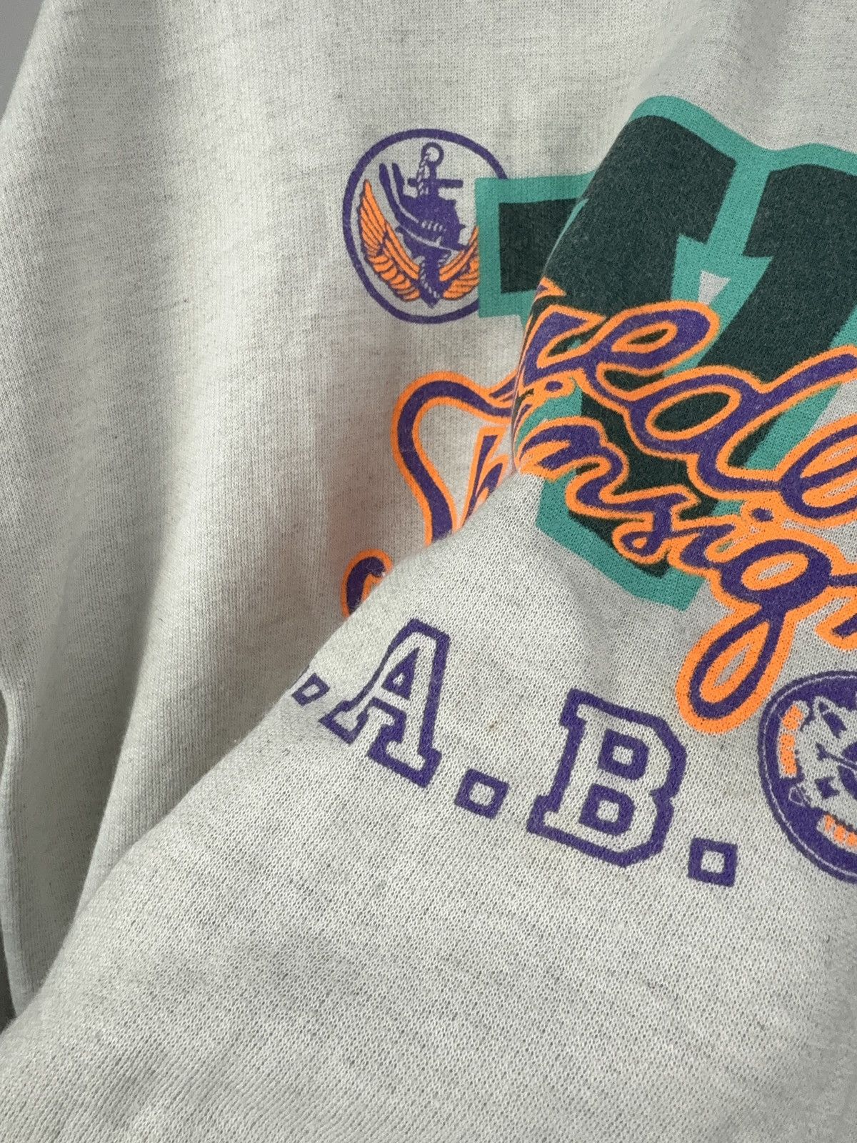 Vintage Vintage 90s USA College Style Sweatshirt “Shoulder Union” Size US L / EU 52-54 / 3 - 3 Thumbnail