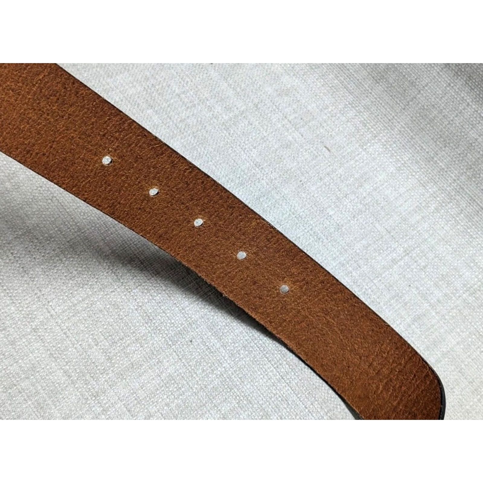 Vintage VINTAGE Amsterdam Heritage leather belt Unisex Adults 28 Brown Patina Rustic 1-3/4" Cowboys Western 90s Mens Size 28 - 5 Thumbnail