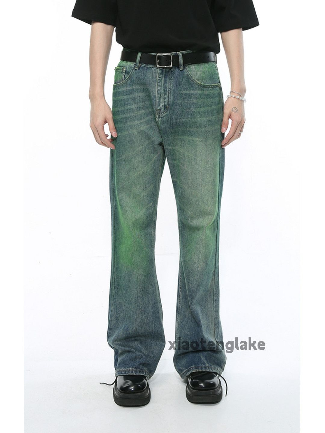 washed faded y2k yuppie bootcut flared rusty jeans